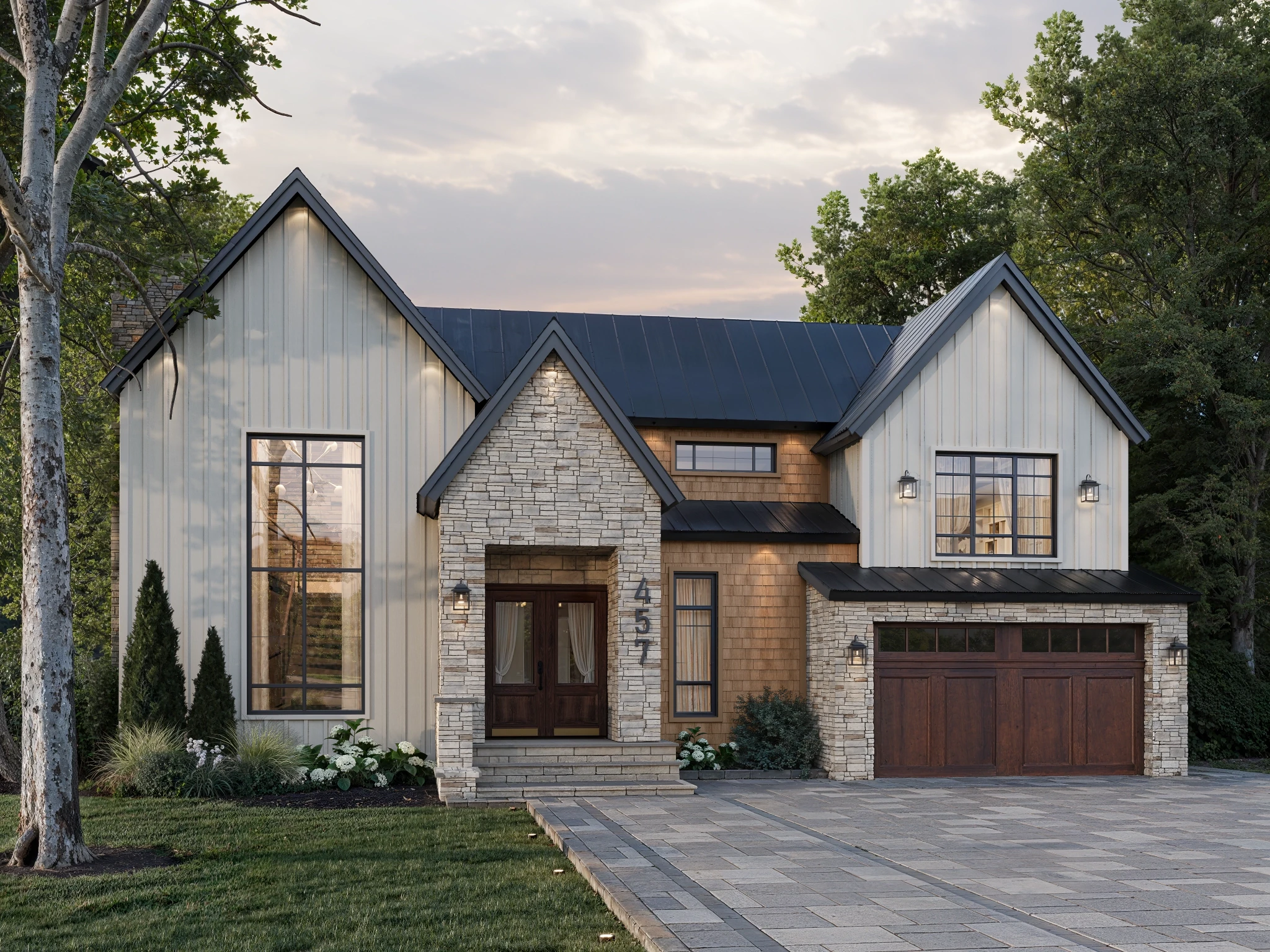 Fiber Cement Board and Batten Silver  Board & Batten visualization by St-Laurent