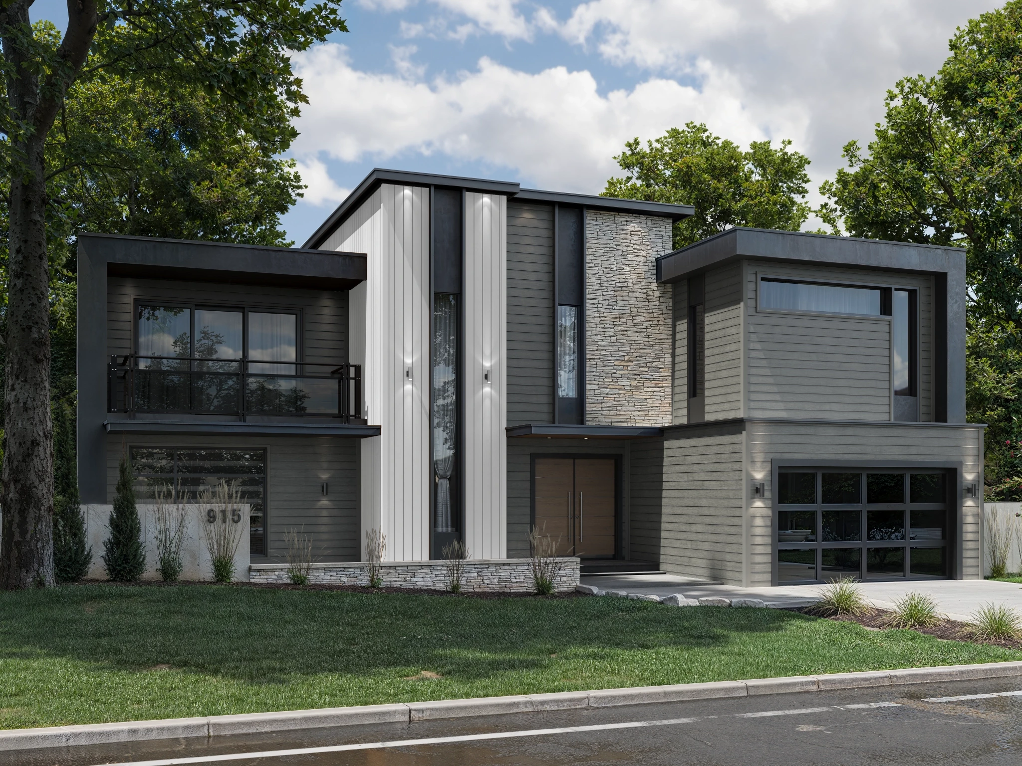 Lap Siding (8.25") Ash Wall Cladding visualization by St-Laurent