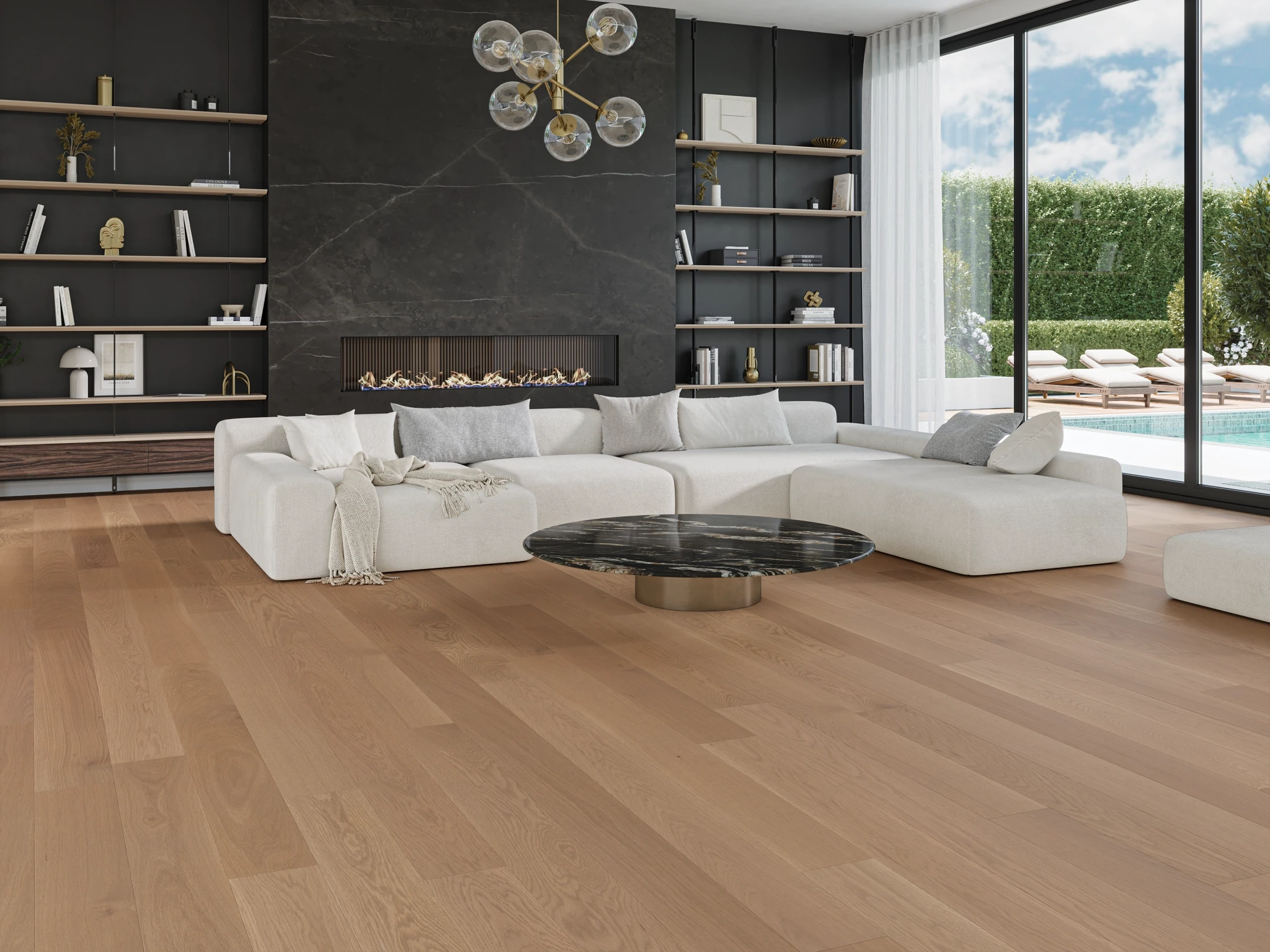 Visualisation de Chêne Blanc Chiffon Select Brossé Mat Revêtement de sol par Alexandra Hardwood Flooring