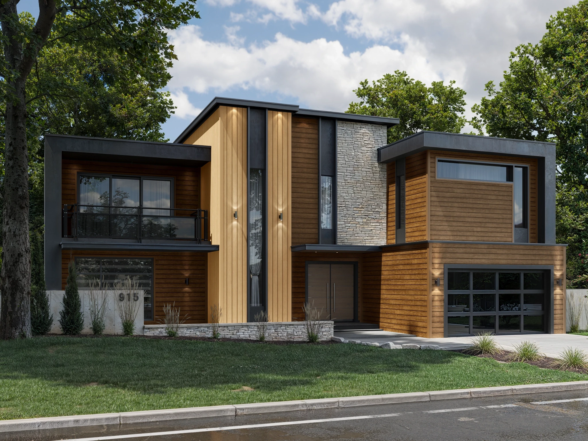 V-Groove (8.25") Espresso Wall Cladding visualization by St-Laurent