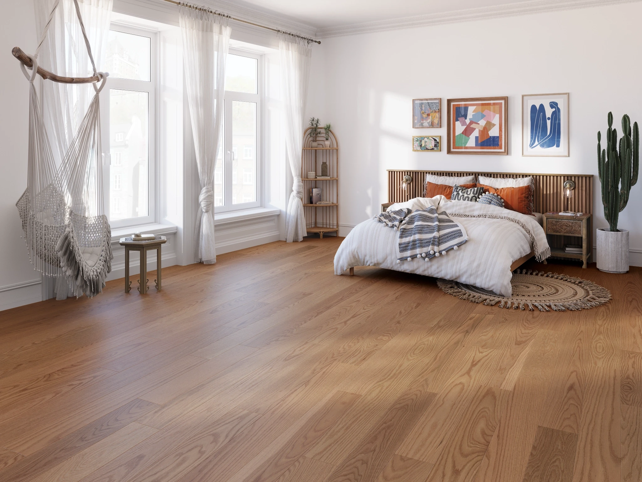 Oak Greige Select Brushed Matte Wood Floor Flooring visualization by Alexandra Hardwood Flooring