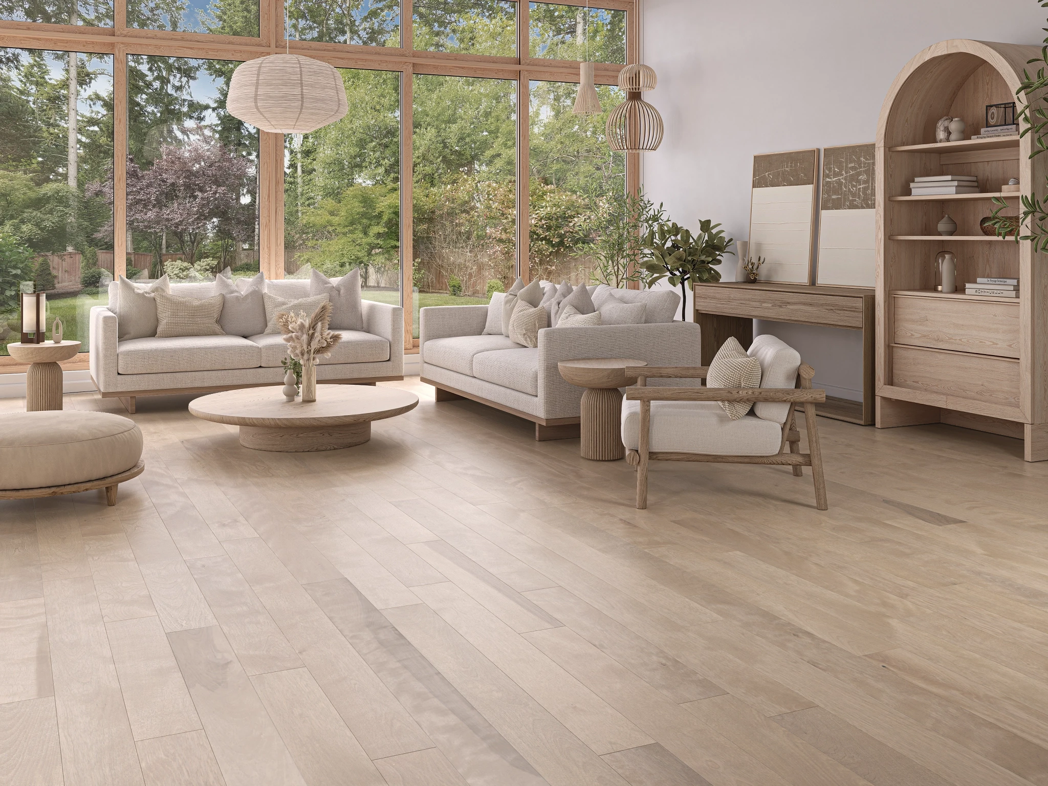 Visualisation de Merisier Oatmeal Select Lisse Satin Revêtement de sol par Alexandra Hardwood Flooring