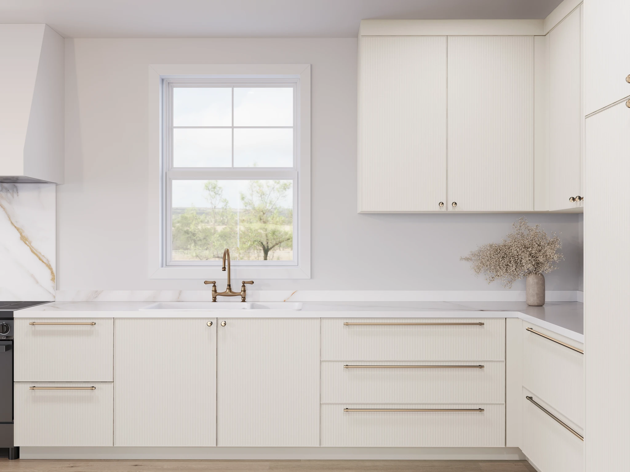 3D Elevation (3D06 model) Lisbonne Beige 1063 Cabinets visualization by Sublime