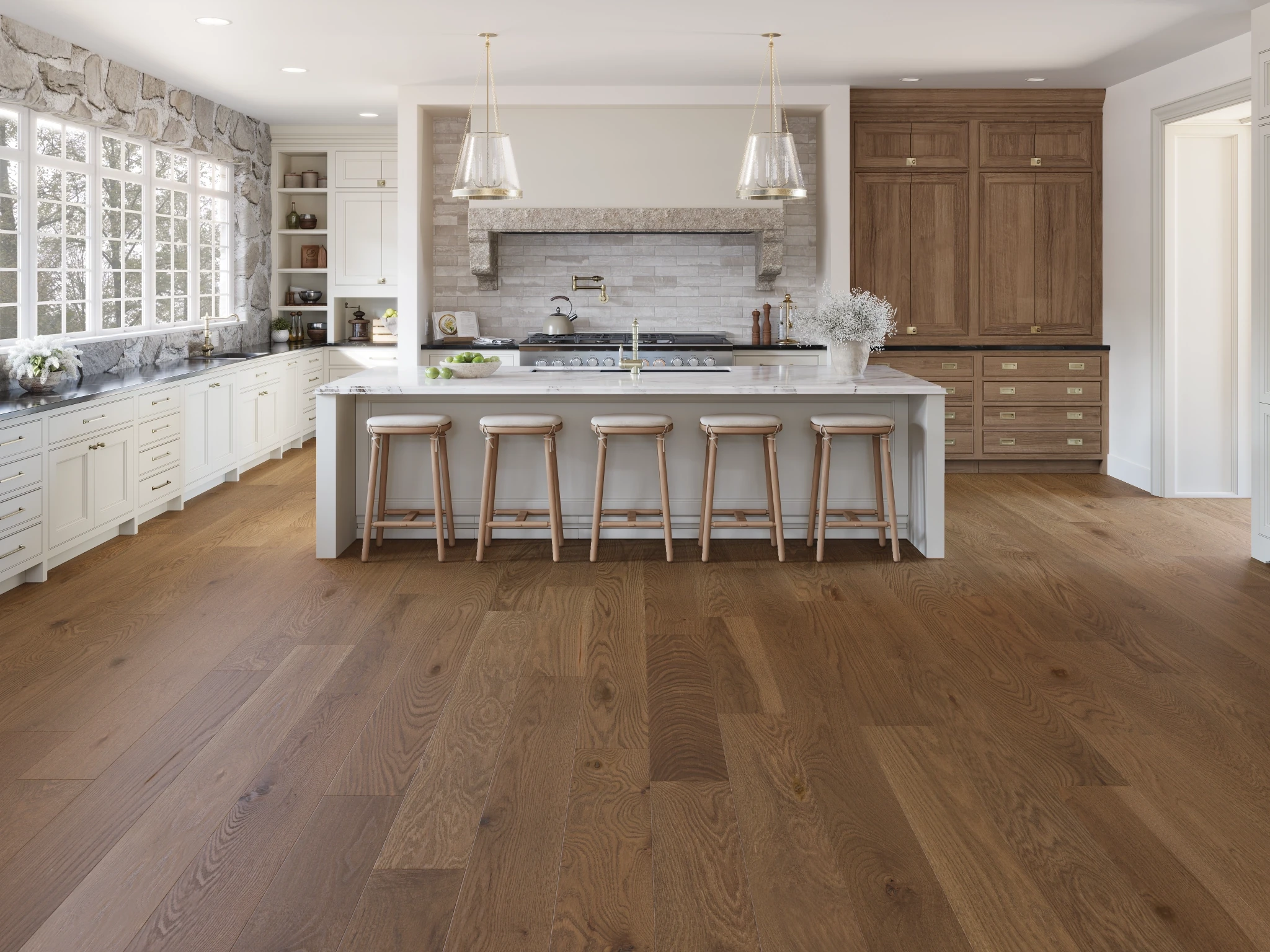 Visualisation de Chêne Blanc Ginger Caractère Brossé Mat Revêtement de sol par Alexandra Hardwood Flooring