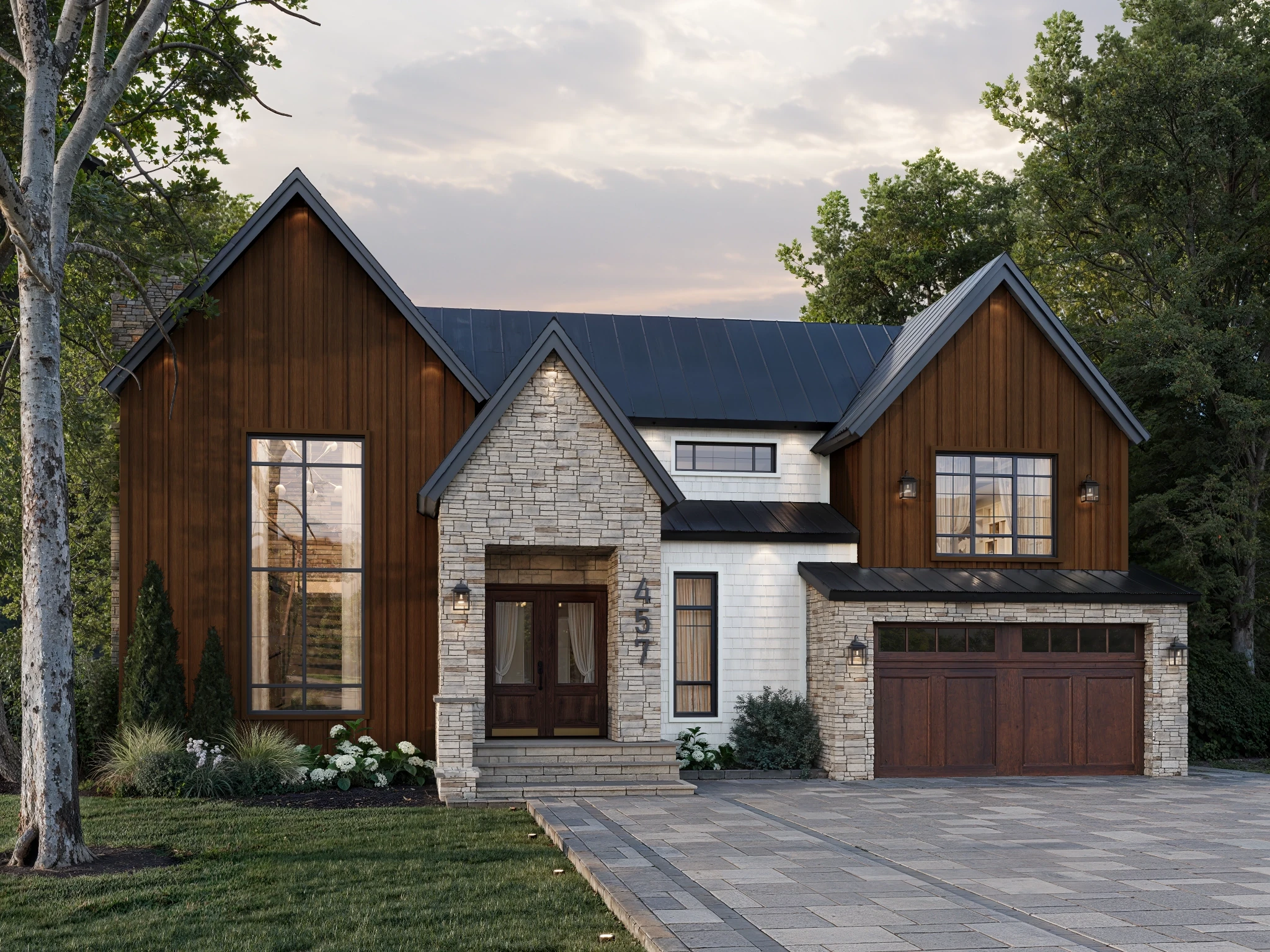 Fiber Cement Board and Batten Poplar Wall Cladding visualization by St-Laurent