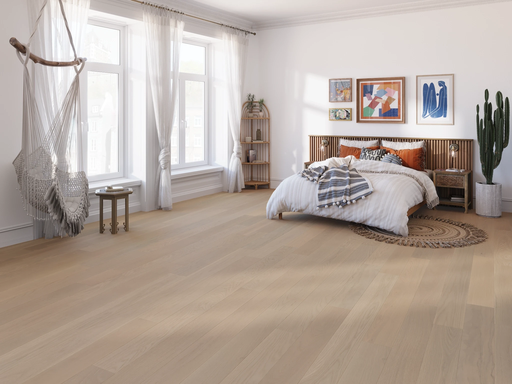 White Oak Magnolia Select Brushed Matte Wood Floor Flooring visualization by Alexandra Hardwood Flooring