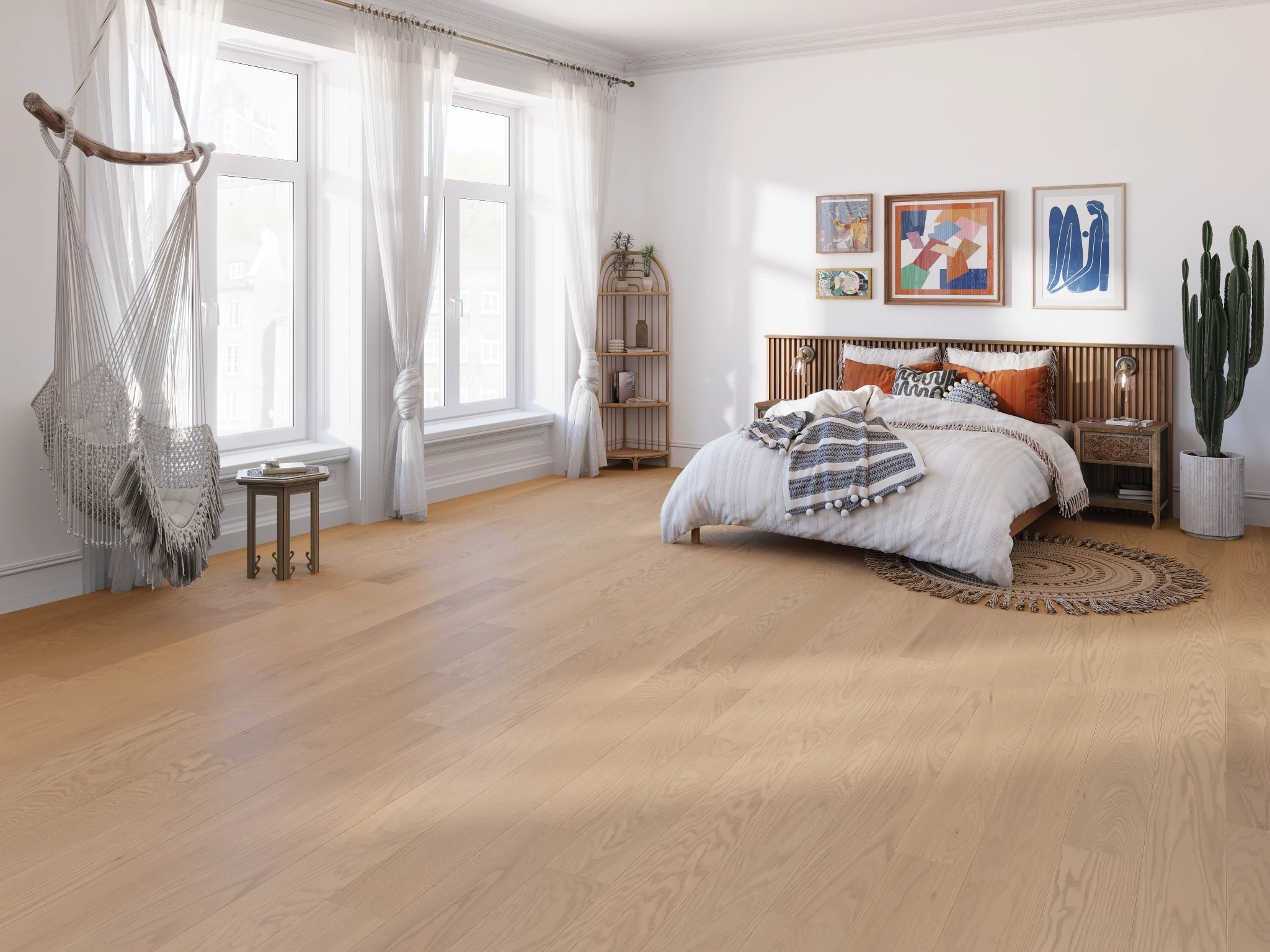 Visualisation de Chêne Ivory Select Lisse Satin Revêtement de sol par Alexandra Hardwood Flooring