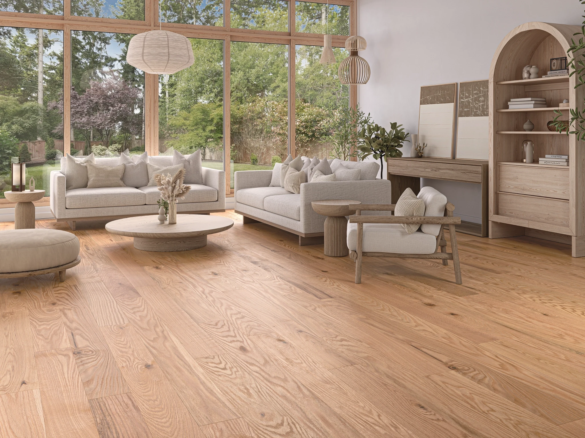 Visualisation de Chêne Naturel Caractère Brossé Mat Revêtement de sol par Alexandra Hardwood Flooring