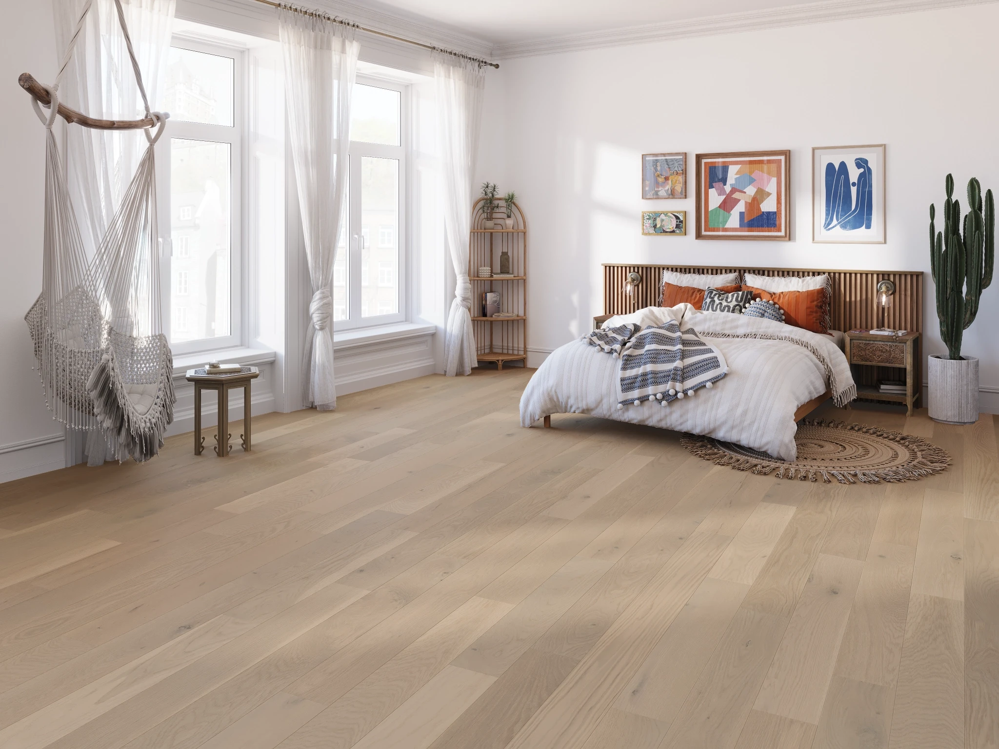 Visualisation de Chêne Blanc Magnolia Caractère Brossé Mat Revêtement de sol par Alexandra Hardwood Flooring