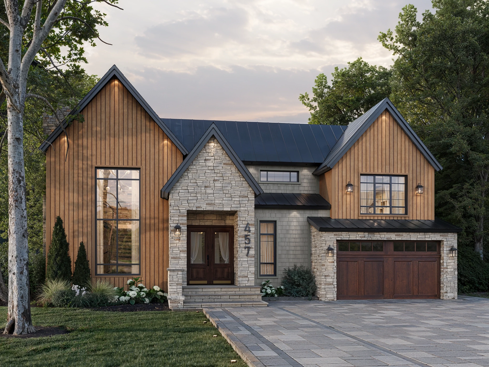 V-Groove (8.25") Maple Wood Wall Cladding visualization by St-Laurent