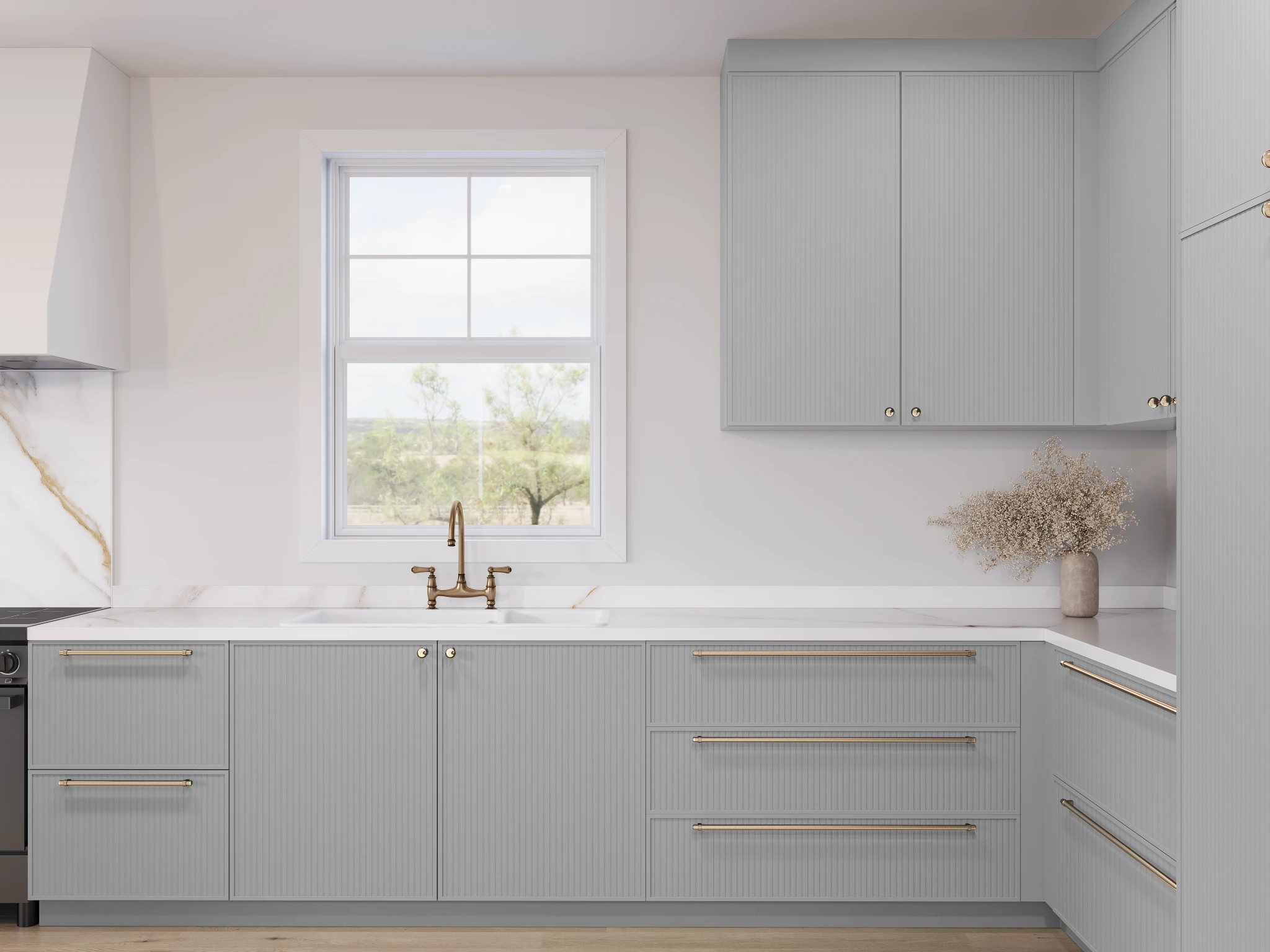 3D Elevation (3D06 model) San Francisco Grey 1061 Cabinets visualization by Sublime