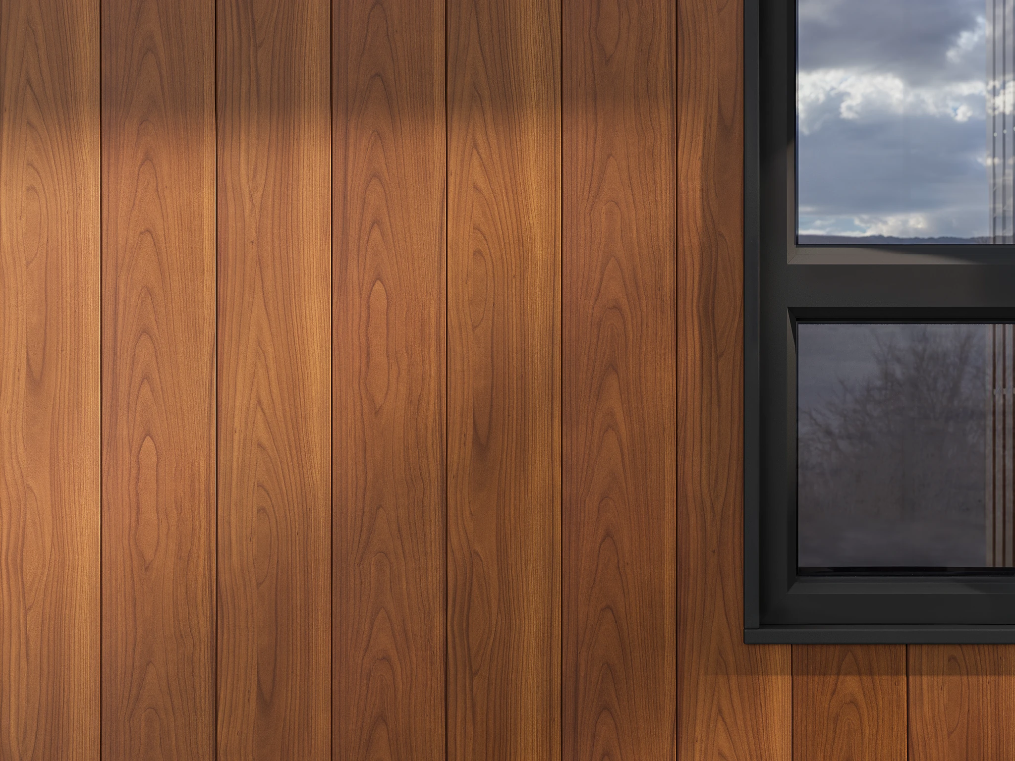 Visualisation de V-Groove Plank Light Cherry (6") Revêtement mural par Longboard Products