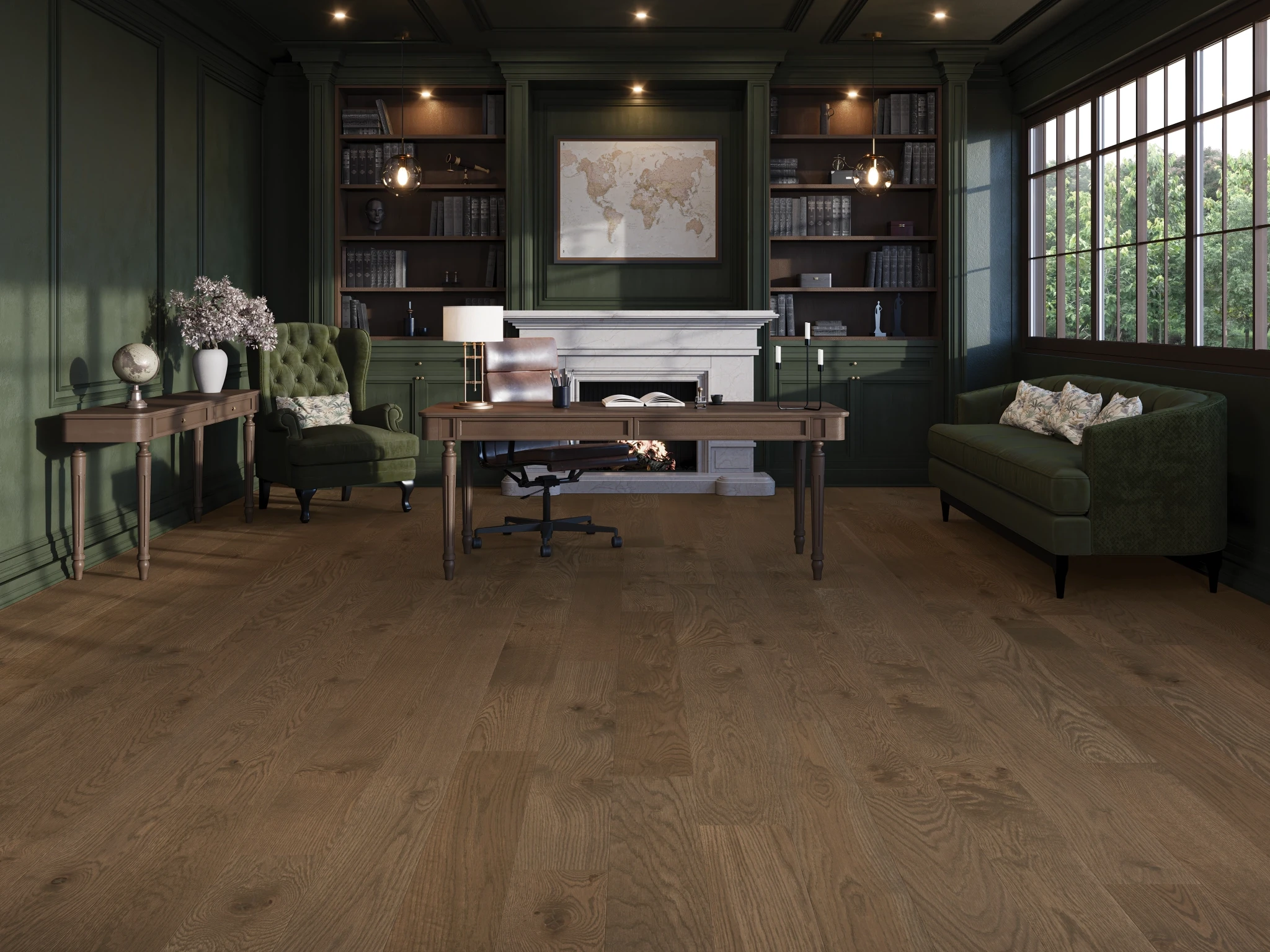 Visualisation de Chêne Blanc Pecan Caractère Brossé Mat Revêtement de sol par Alexandra Hardwood Flooring