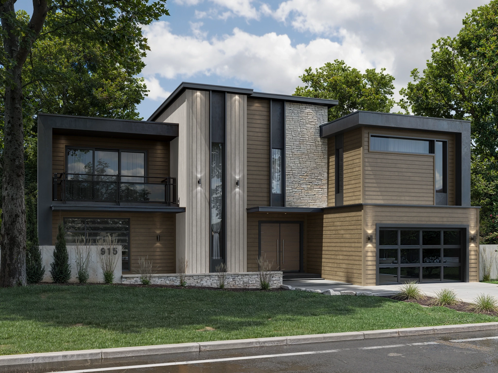 Lap Siding (8.25") Bark Wall Cladding visualization by St-Laurent