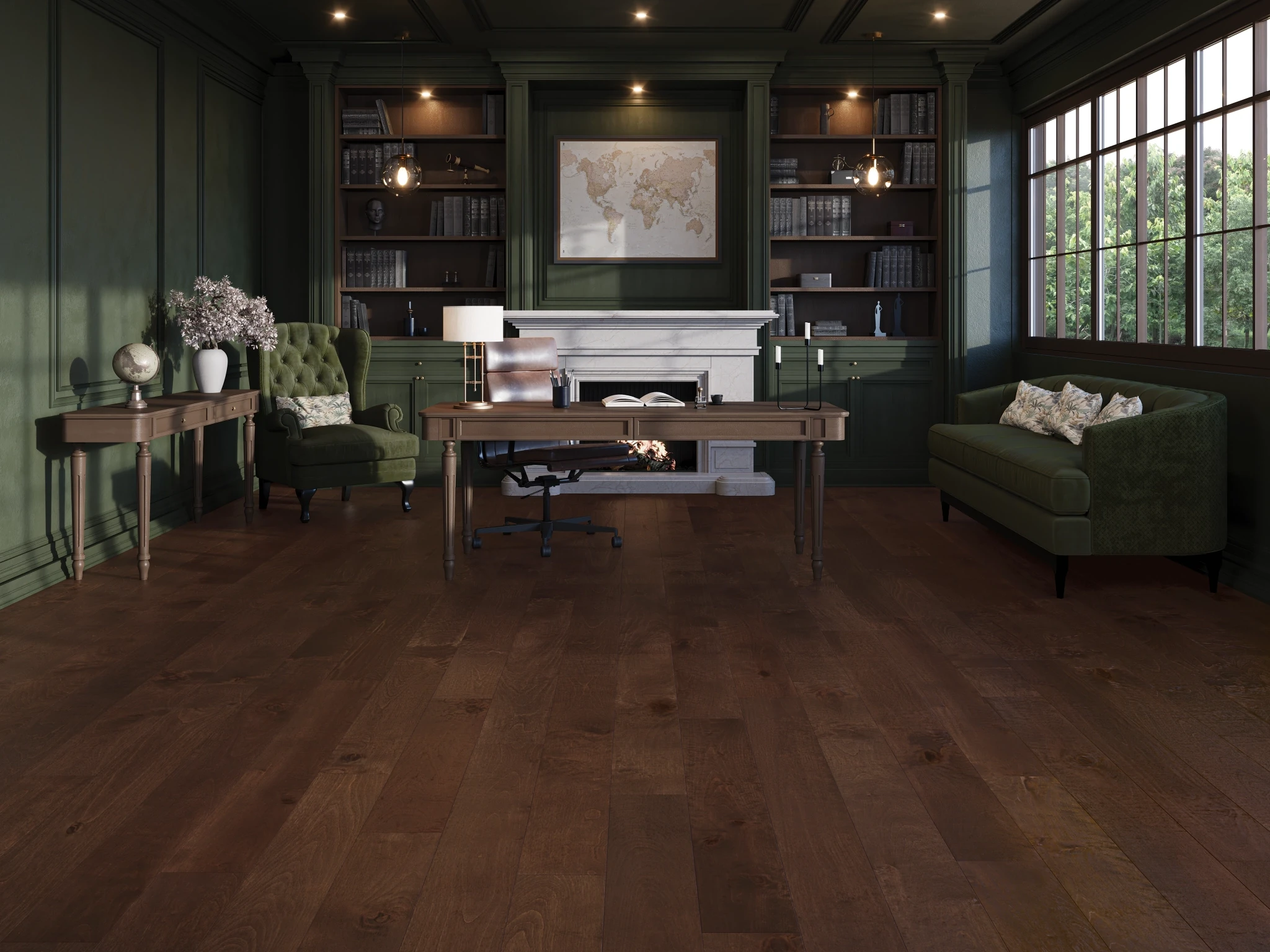 Visualisation de Merisier Clove Caractère Lisse Satin Revêtement de sol par Alexandra Hardwood Flooring