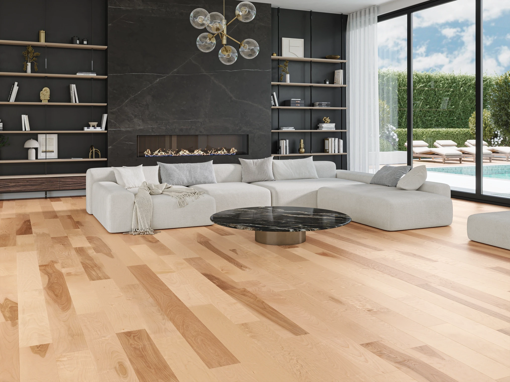 Birch Natural Select Smooth Satin Wood Floor Flooring visualization by Alexandra Hardwood Flooring