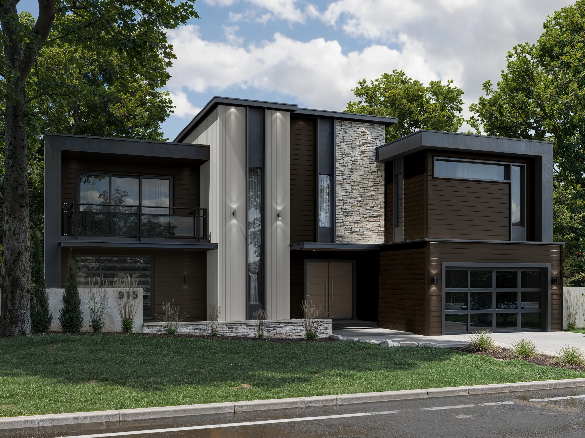 Lap Siding (8.25") Ebony Wall Cladding visualization by St-Laurent