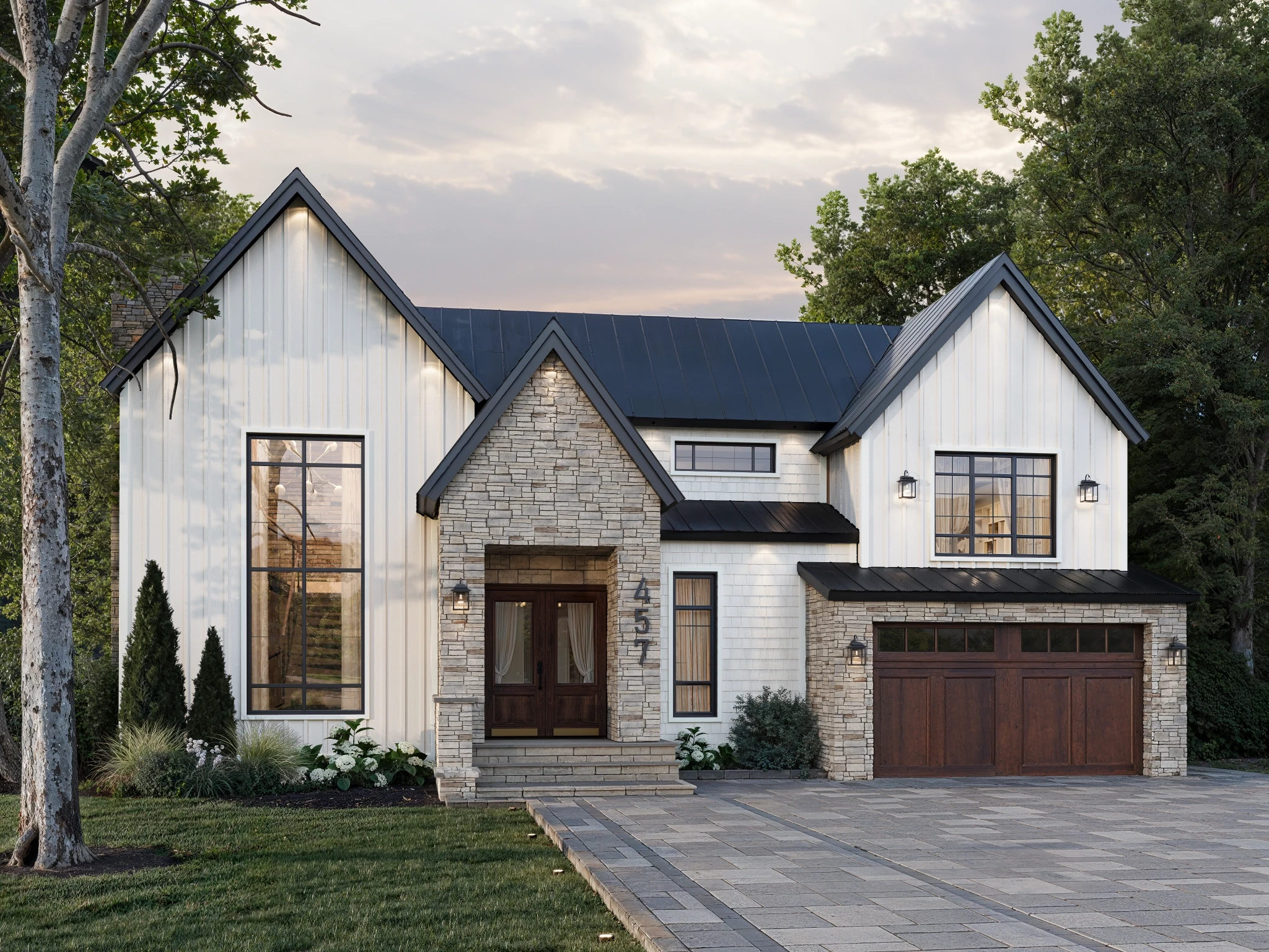 Board and Batten White Wall Cladding visualization by St-Laurent