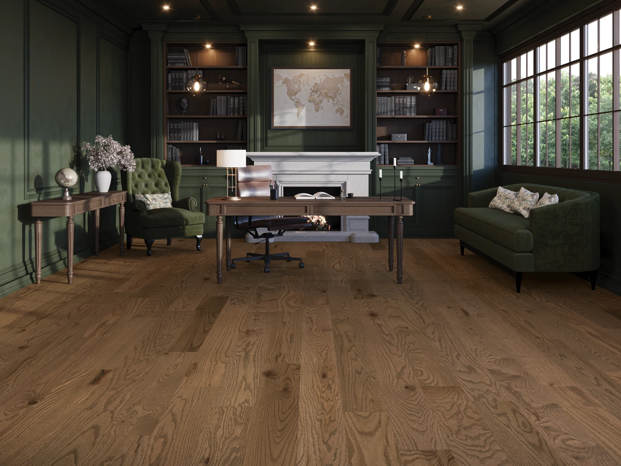 Visualisation de Chêne Promenade Caractère Lisse Satin Revêtement de sol par Alexandra Hardwood Flooring