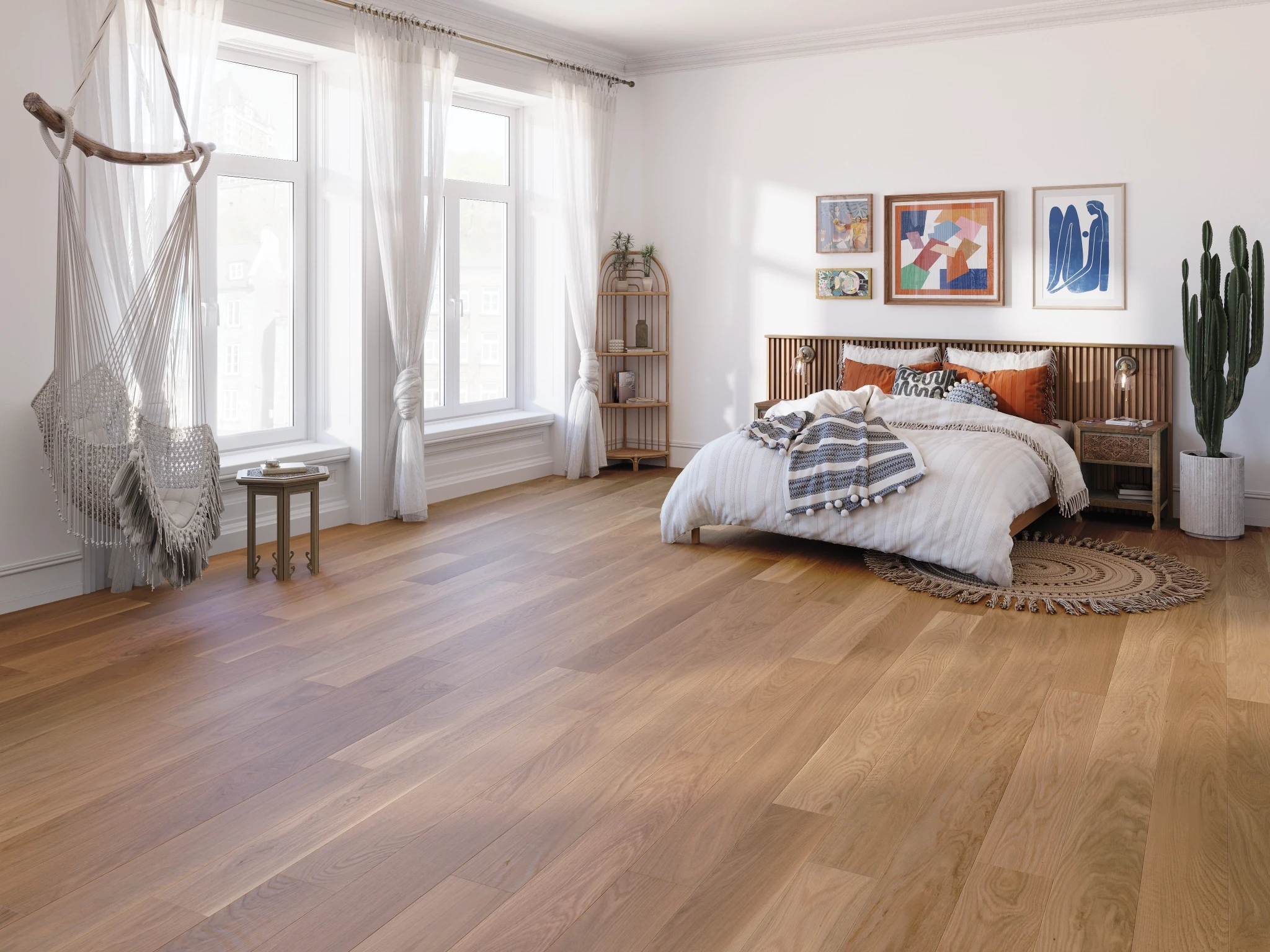 Visualisation de Chêne Blanc Wheat Select Brossé Mat Revêtement de sol par Alexandra Hardwood Flooring