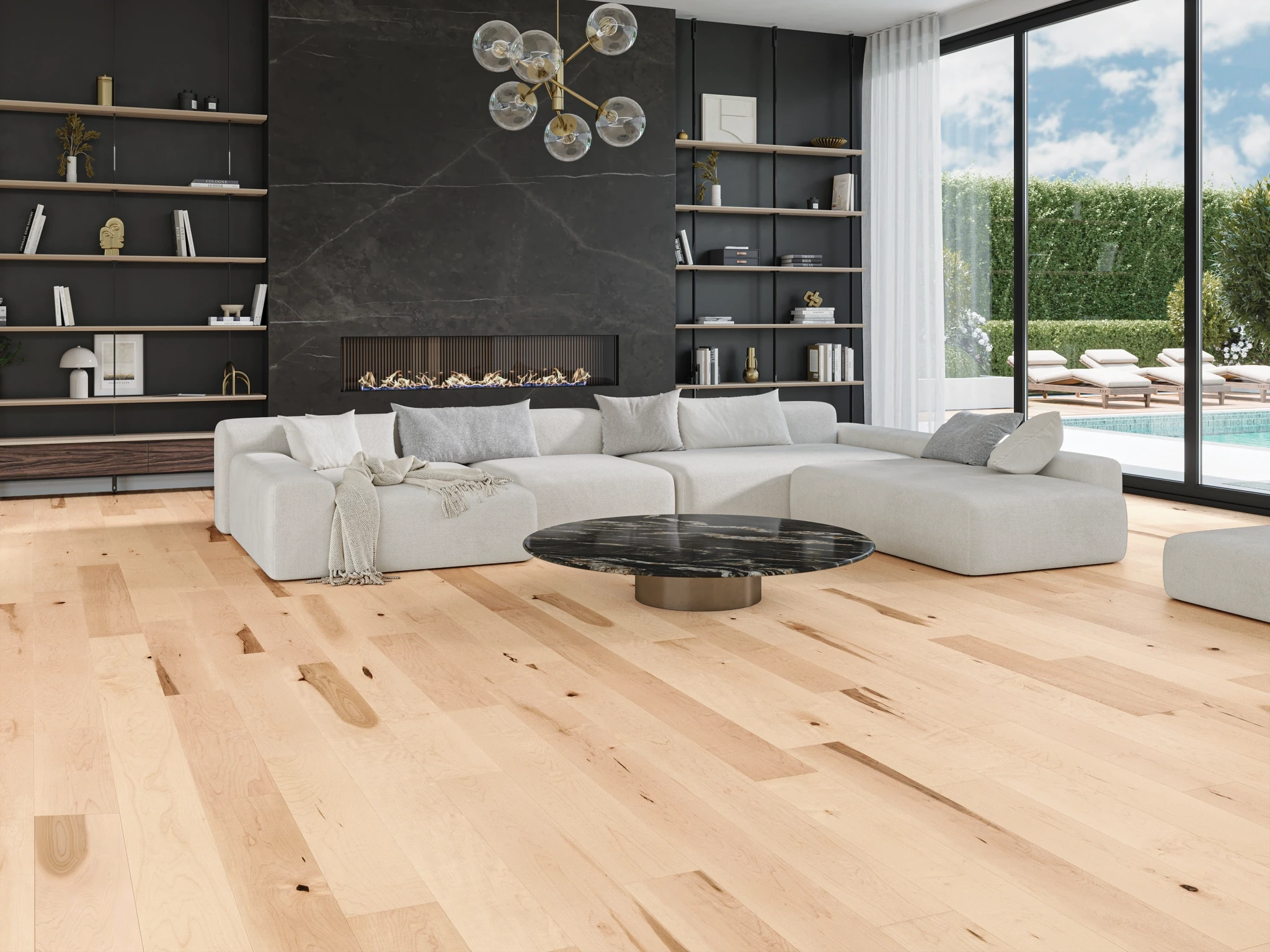 Maple Natural Character Smooth Satin Wood Floor Flooring visualization by Alexandra Hardwood Flooring