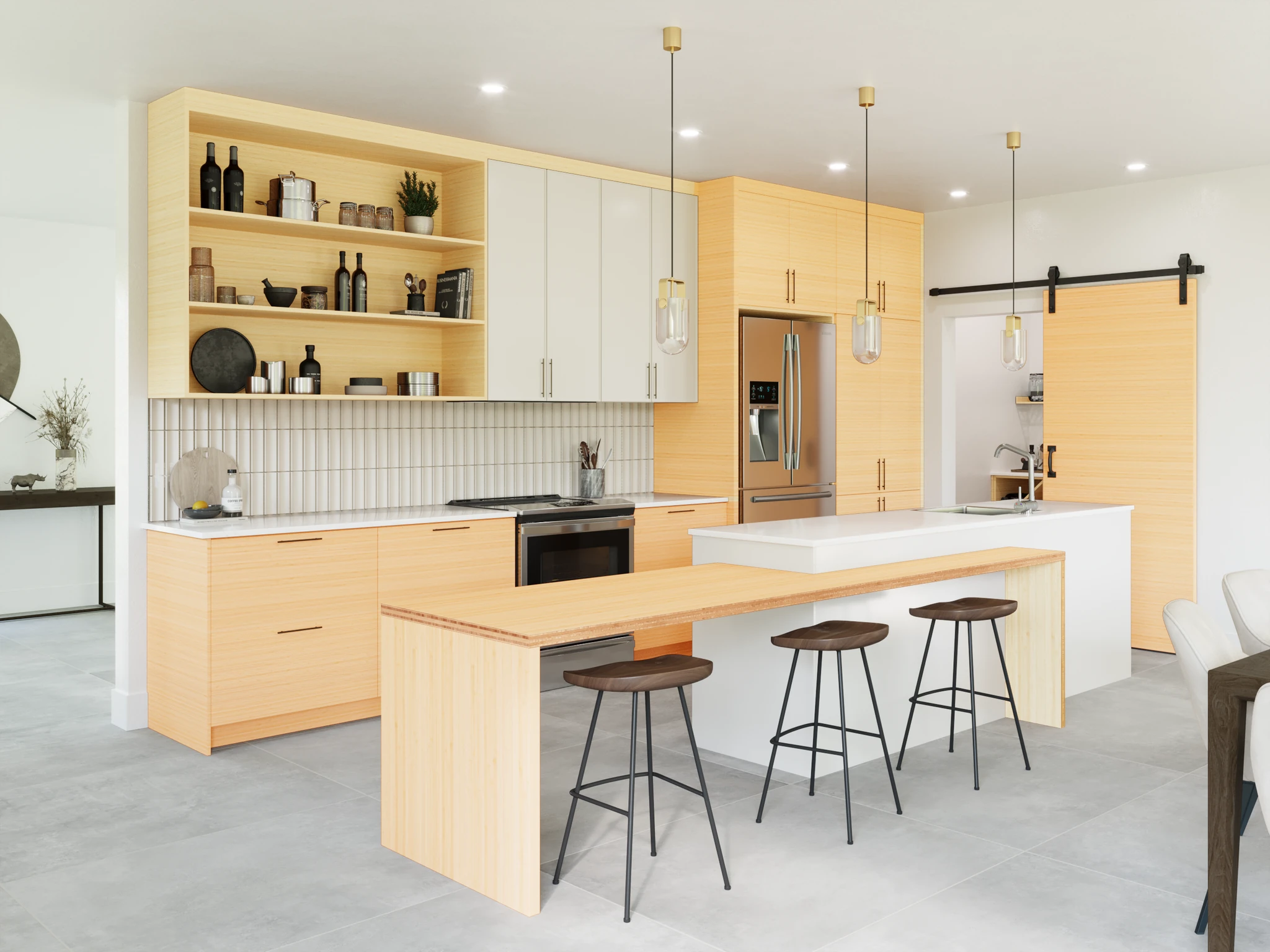 Visualisation de BamBüPly® - Panneau de Bambou Vertical Naturel Armoire par Bamboo Design