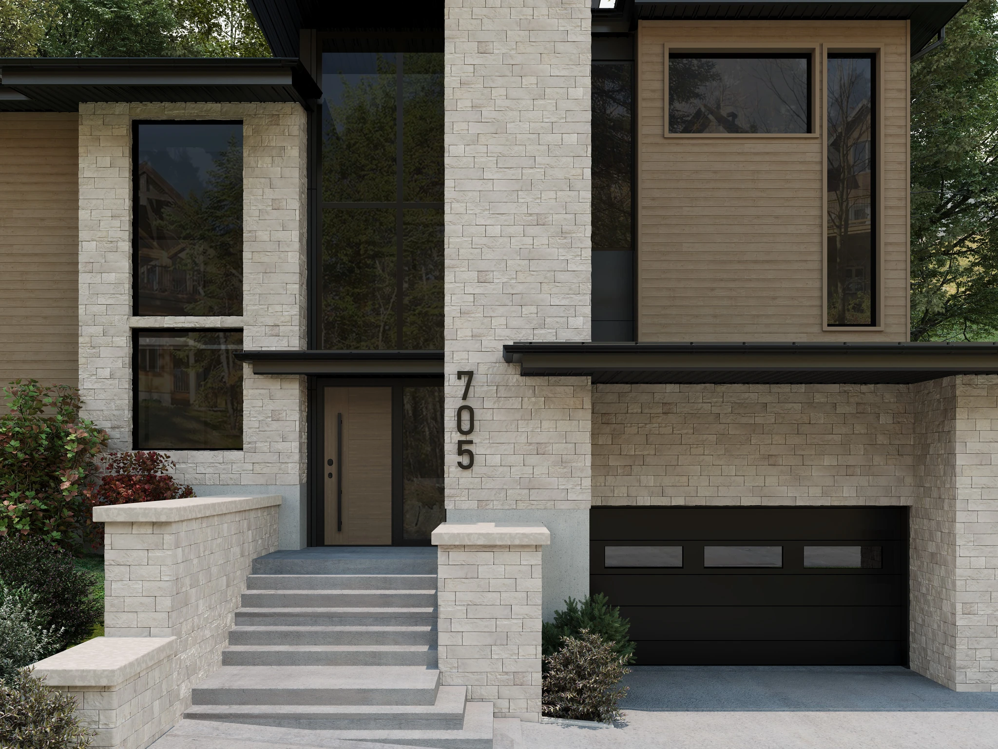 Maibec Acenta Rosa | Almond White Wall Cladding visualization by Maibec