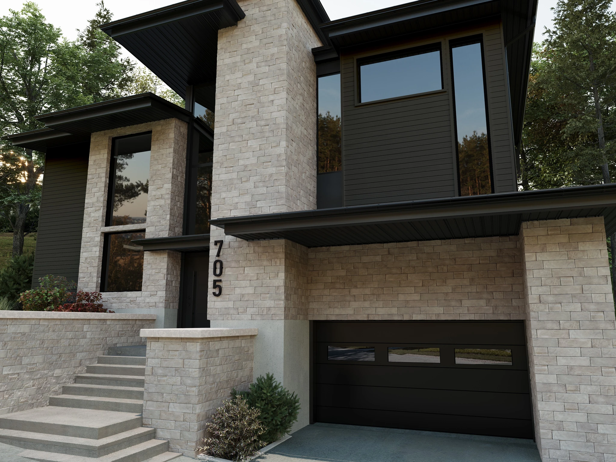 Maibec Acenta Rosa | Moorecrest Wall Cladding visualization by Maibec