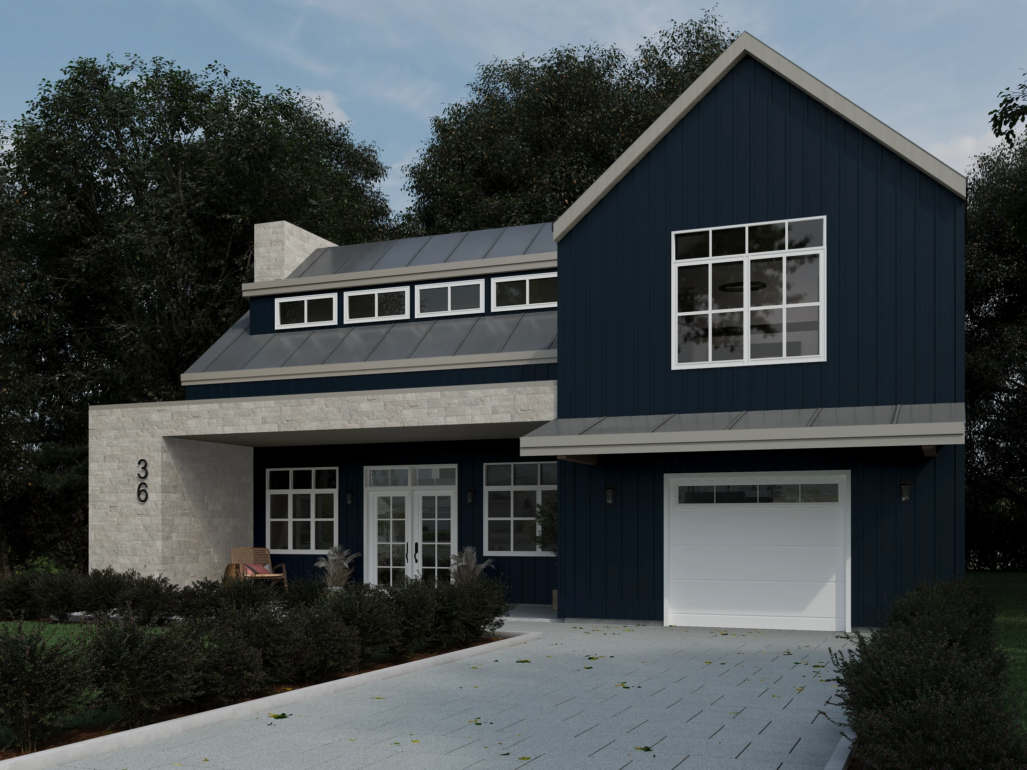 Maibec CanExel Board & Batten Midnight Blue Board & Batten visualization by Maibec
