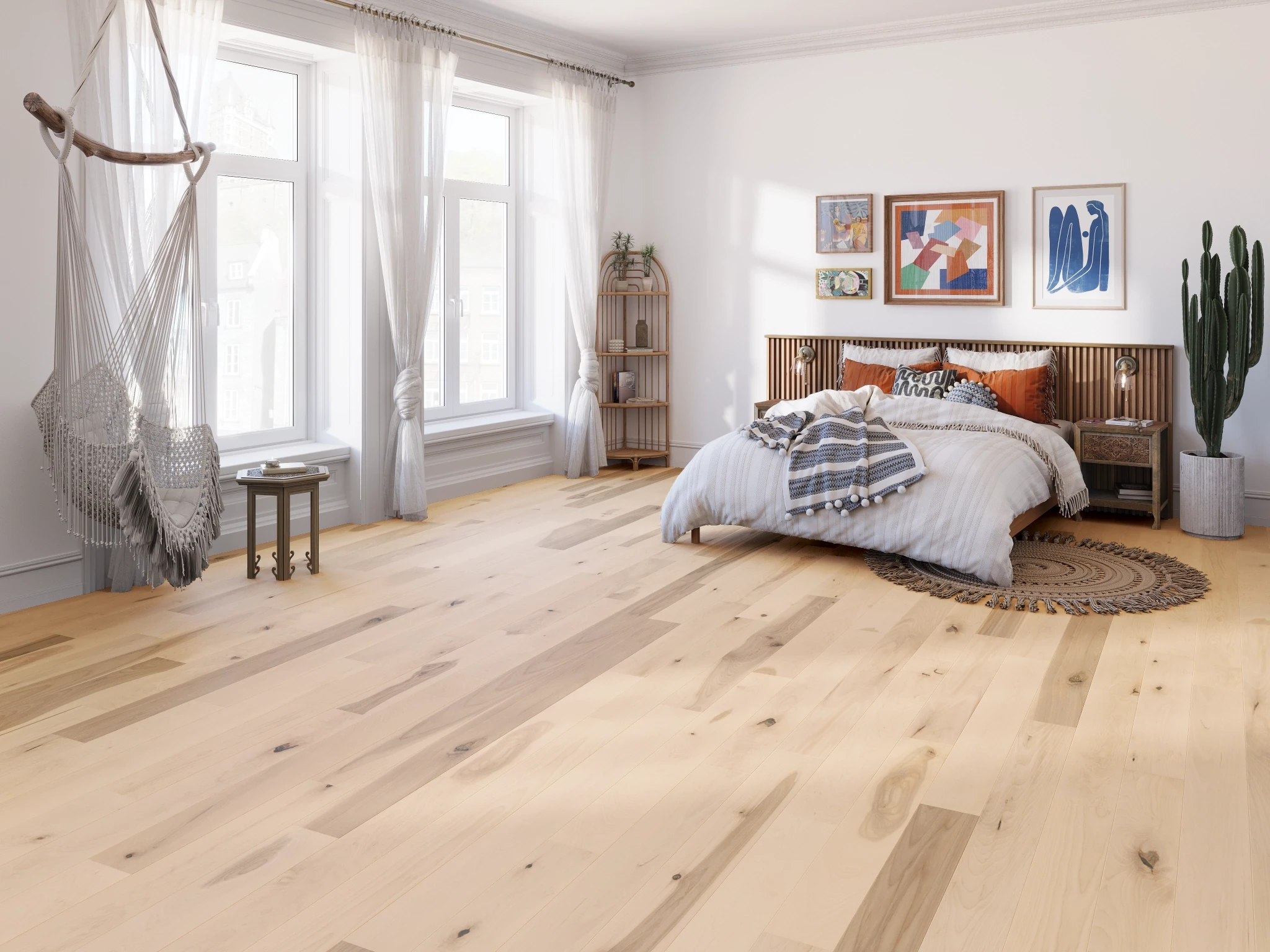 Birch Ice Character Smooth Satin Wood Floor Flooring visualization by Alexandra Hardwood Flooring