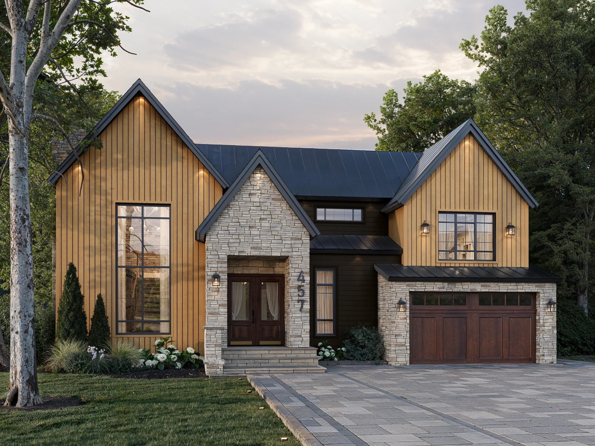 V-Groove (8.25") Natural Honey Wall Cladding visualization by St-Laurent