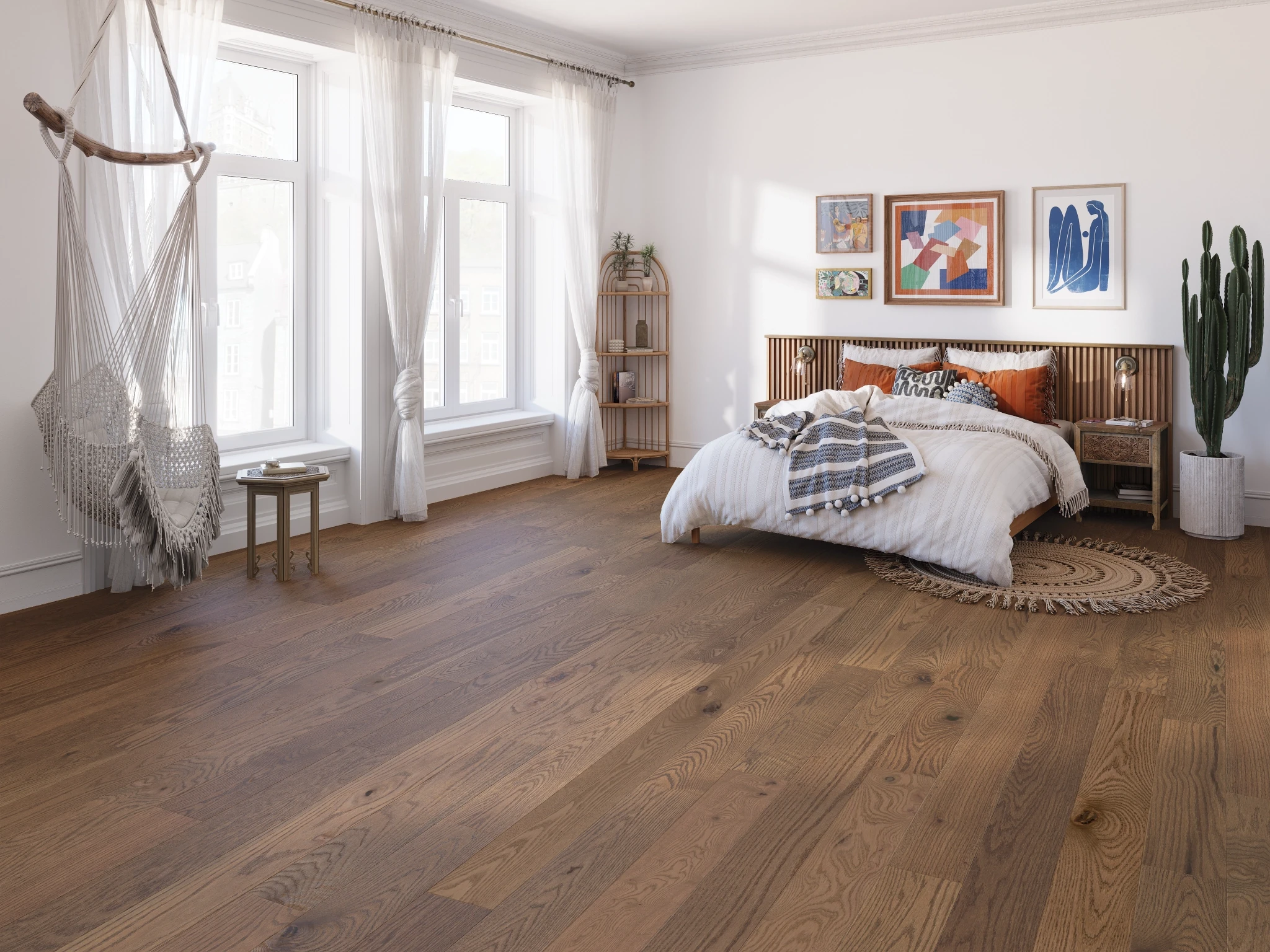 Oak Cougar Character Brushed Matte Wood Floor Flooring visualization by Alexandra Hardwood Flooring