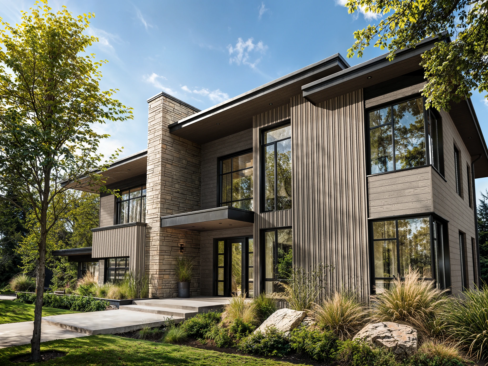 Envello Board & Batten+ Ashwood Composite Siding Exterior Wall Cladding visualization by Millboard