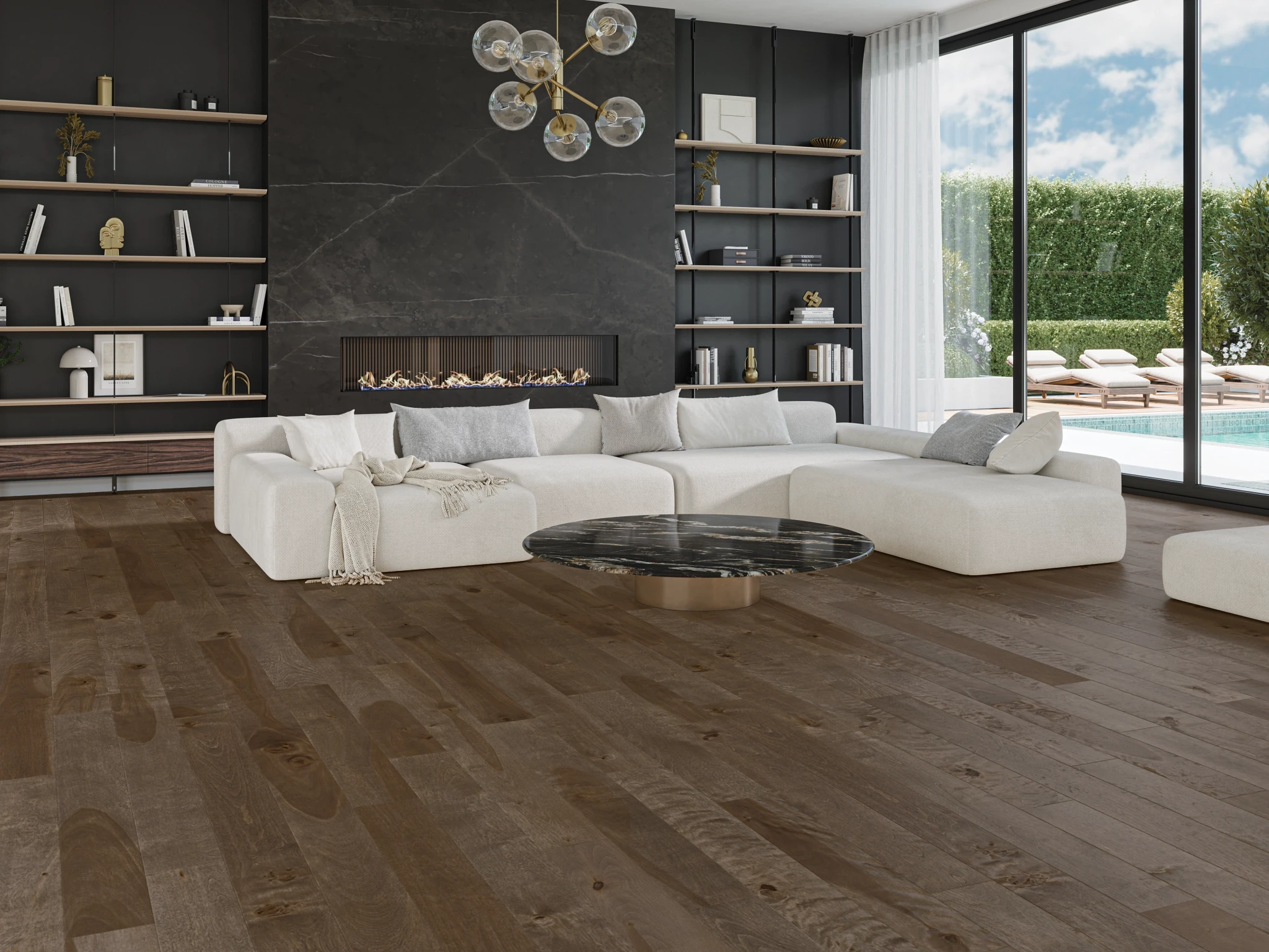 Birch Azure Character Smooth Satin Wood Floor Flooring visualization by Alexandra Hardwood Flooring