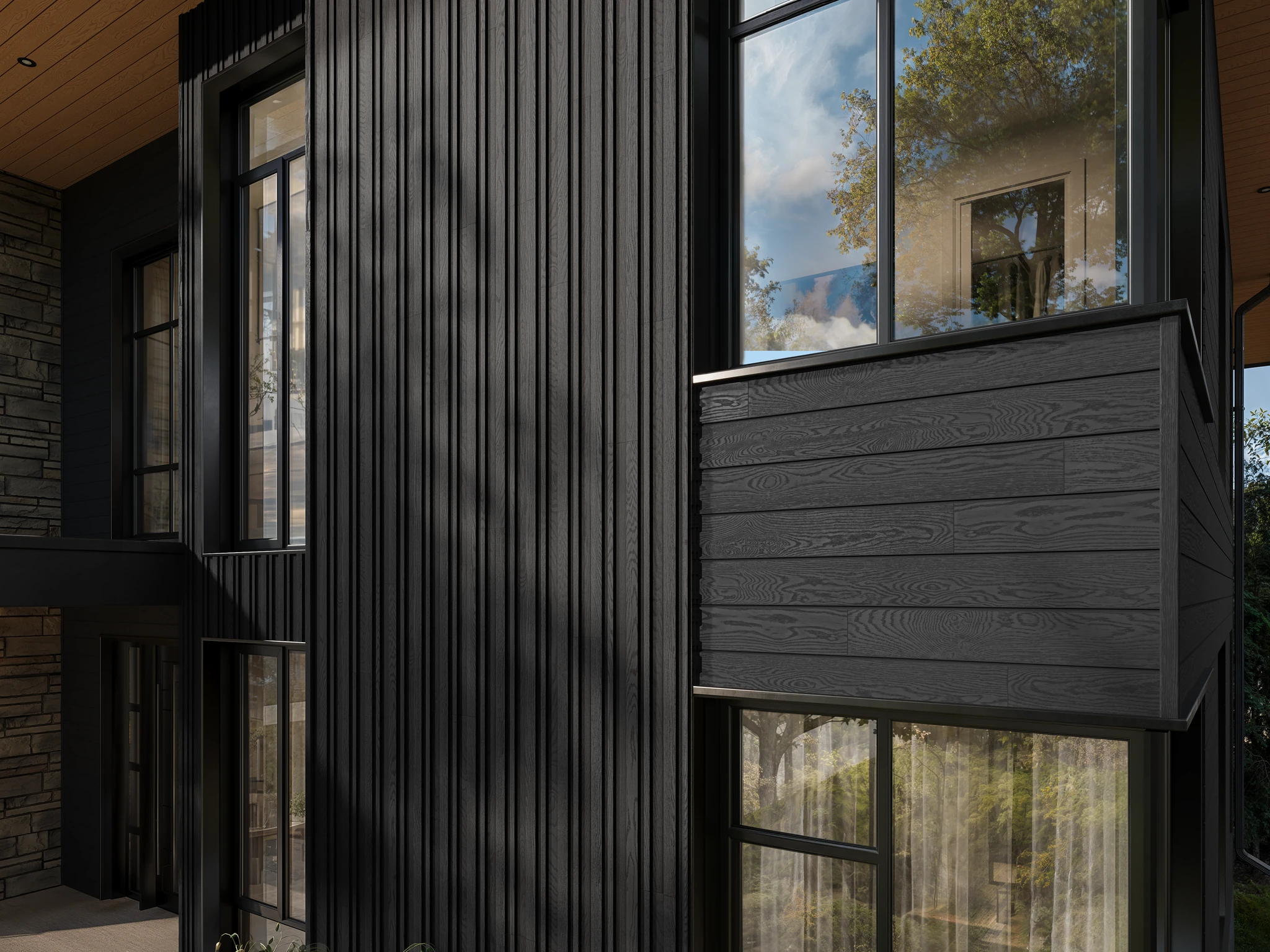 Visualisation de Envello Shadow Line+ Burnt Cedar Revêtement mural extérieur par Millboard