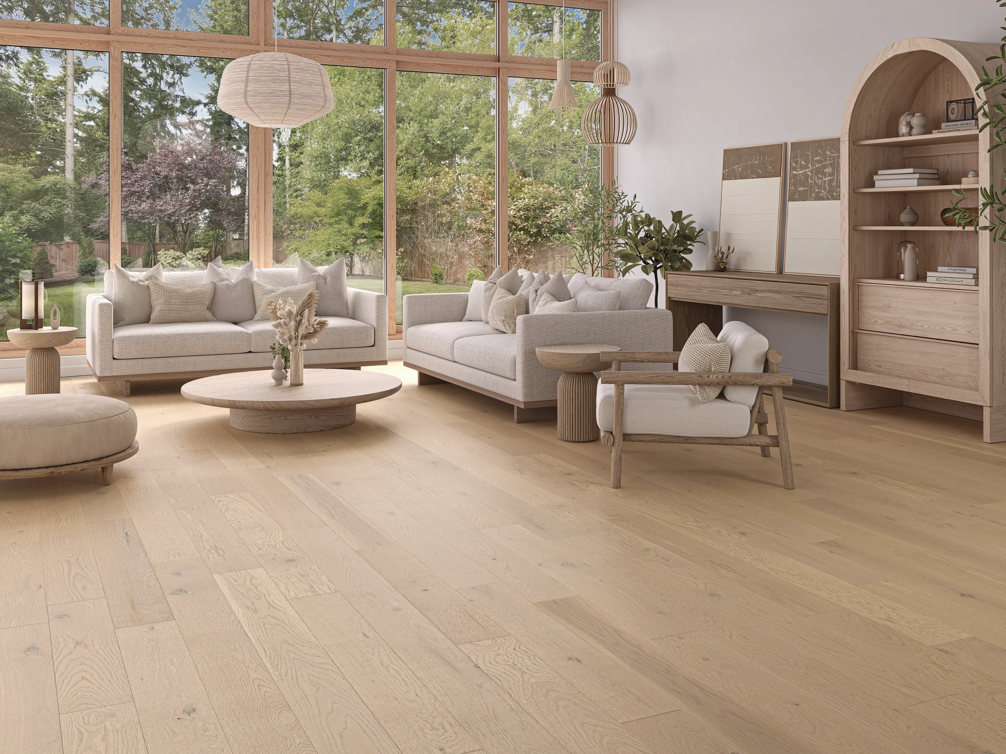 White Oak Silk Character Brushed Matte Wood Floor Flooring visualization by Alexandra Hardwood Flooring