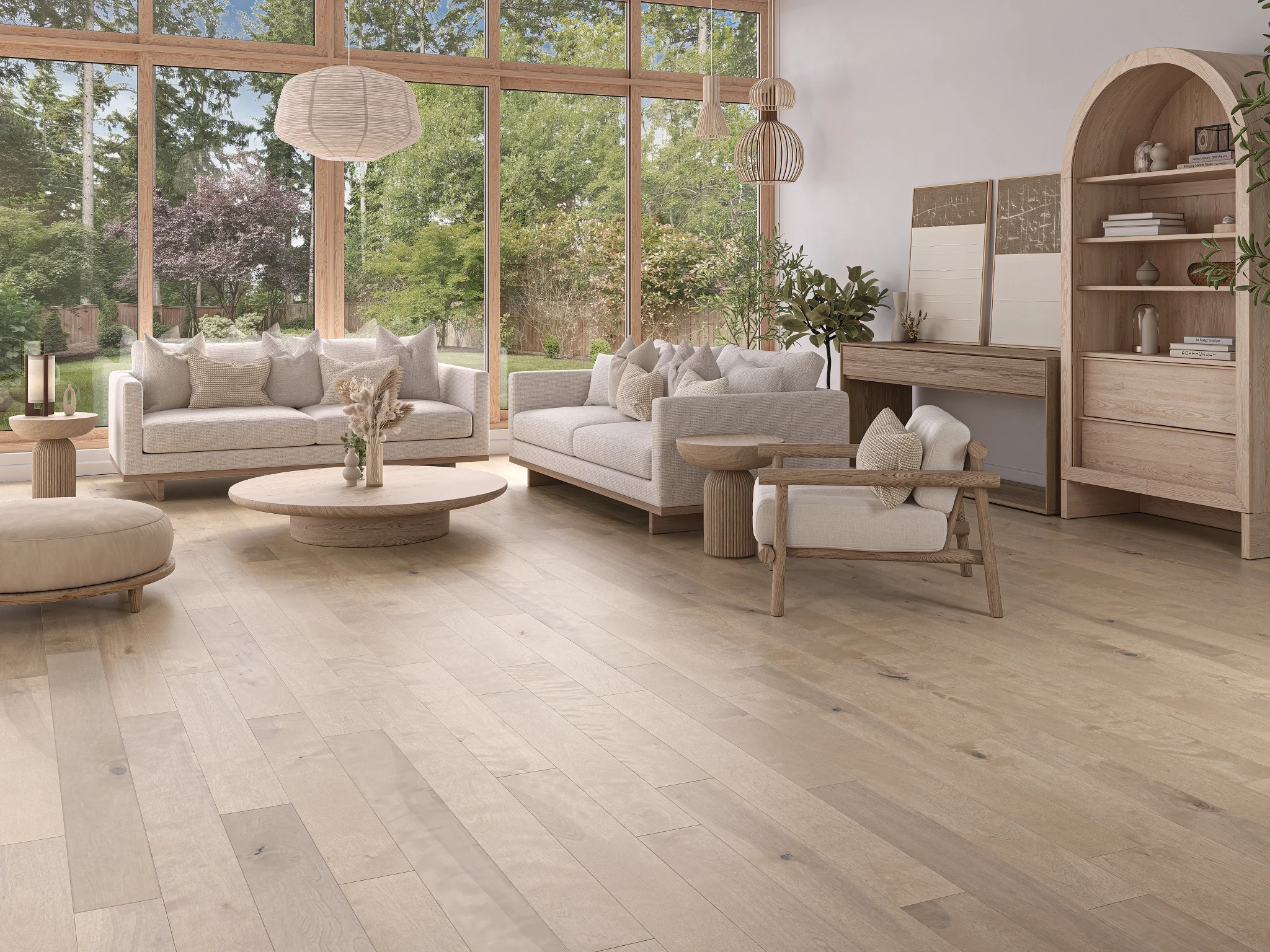Visualisation de Merisier Oatmeal Caractère LisseSatin Revêtement de sol par Alexandra Hardwood Flooring