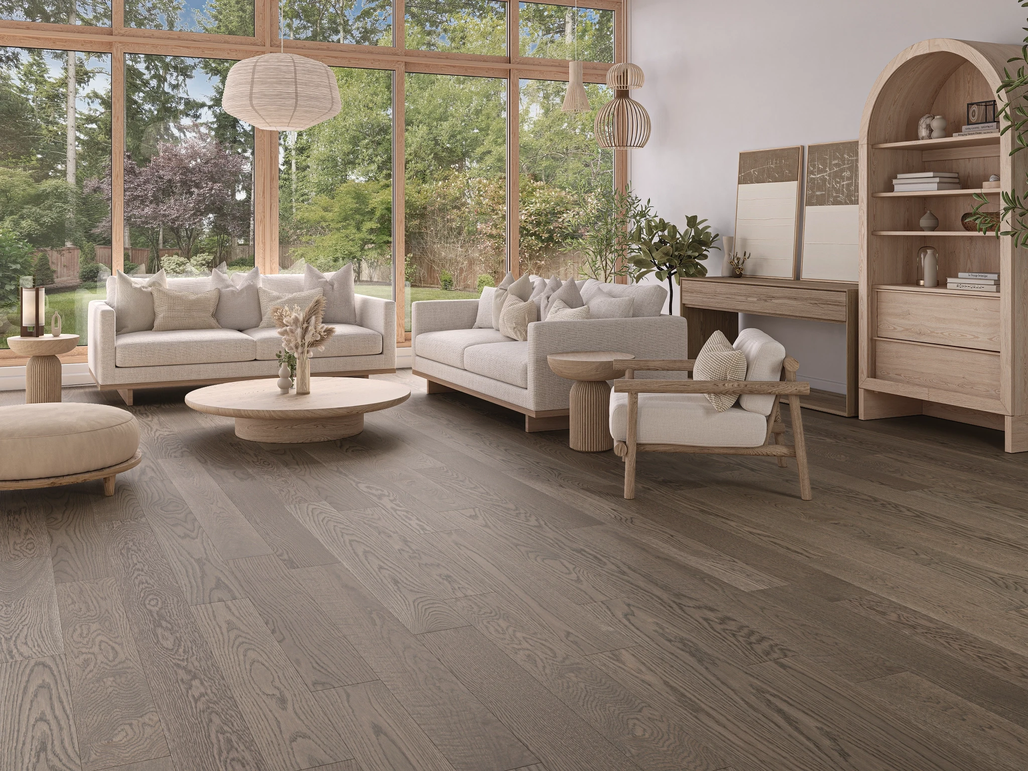 White Oak Pyrite Select Brushed Matte Wood Floor Flooring visualization by Alexandra Hardwood Flooring