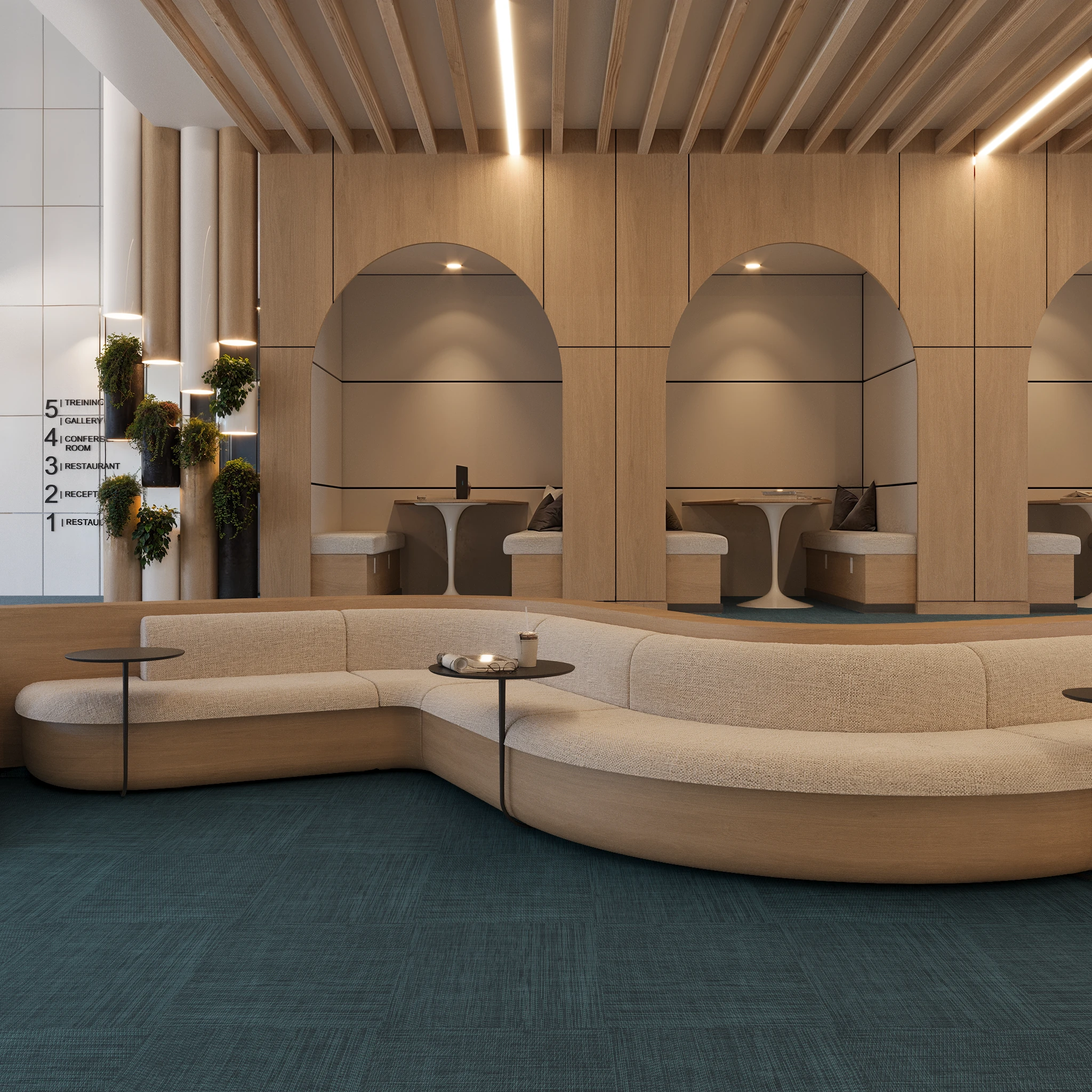 Visualisation de Axon Twill Square Blue Sapphire S217 Couvre-plancher intérieur par Urban Surfaces
