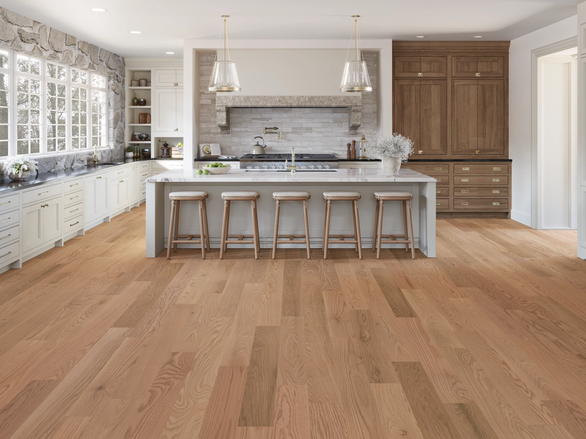 Visualisation de Chêne Naturel Select Brossé Mat Revêtement de sol par Alexandra Hardwood Flooring