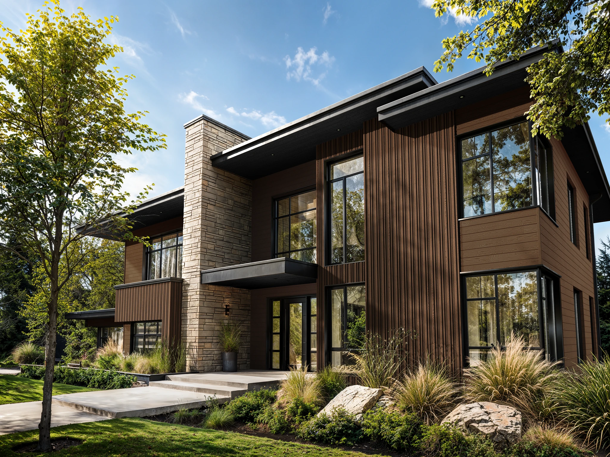 Visualisation de Envello Shadow Line+ Coppered Oak Revêtement mural extérieur par Millboard