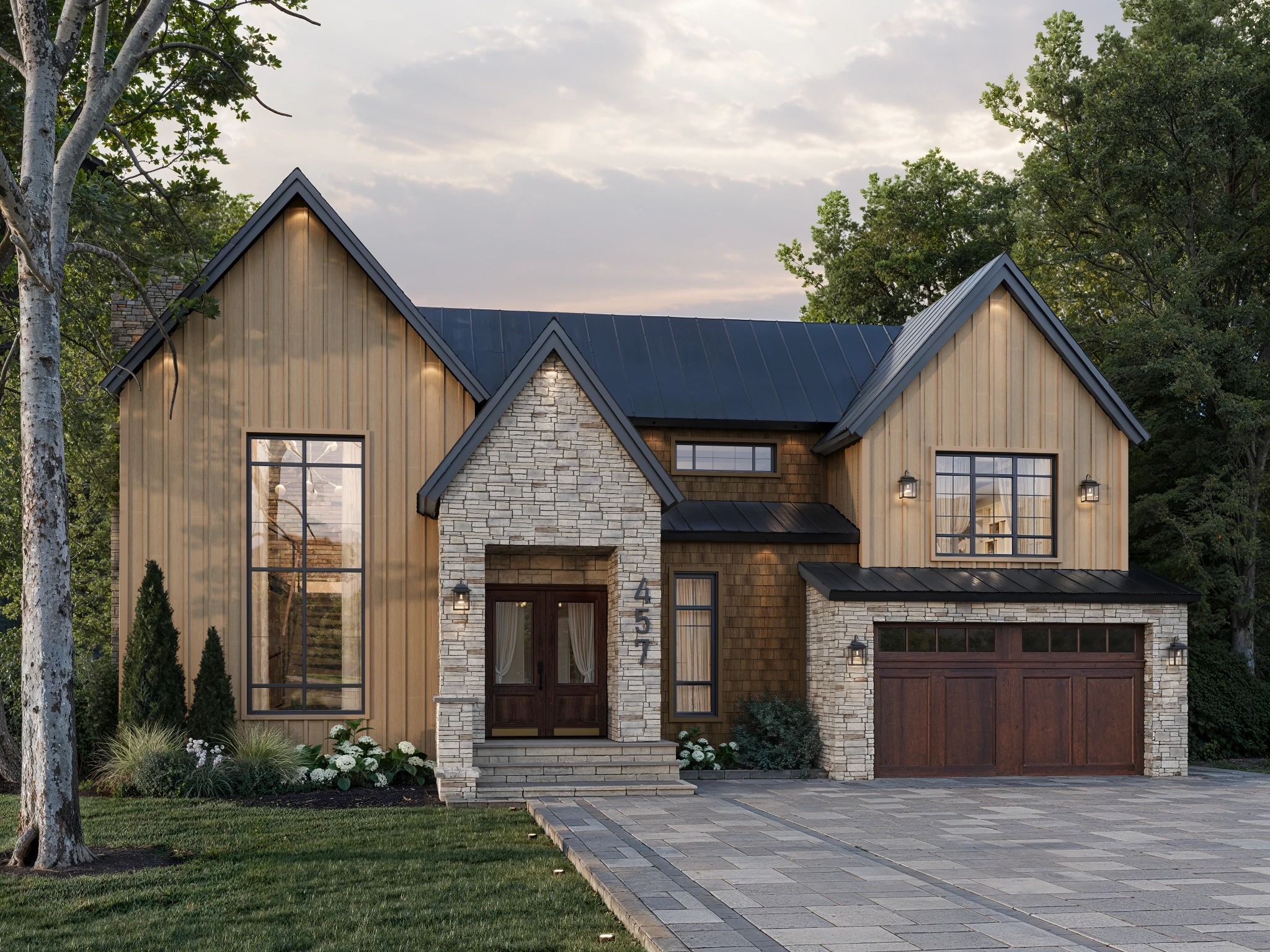 Fiber Cement Board and Batten Driftwood Board & Batten visualization by St-Laurent