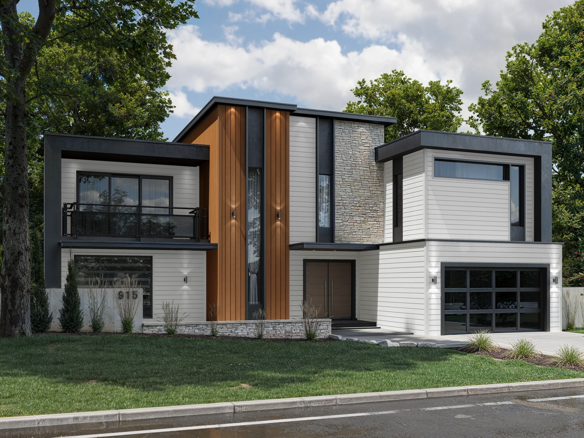 V-Groove (8.25") Silver Wall Cladding visualization by St-Laurent