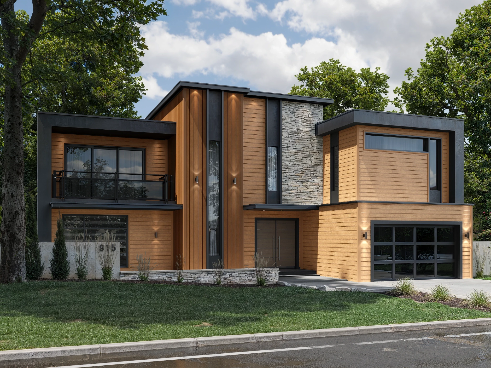 Lap Siding (8.25") Maple Wood Wall Cladding visualization by St-Laurent