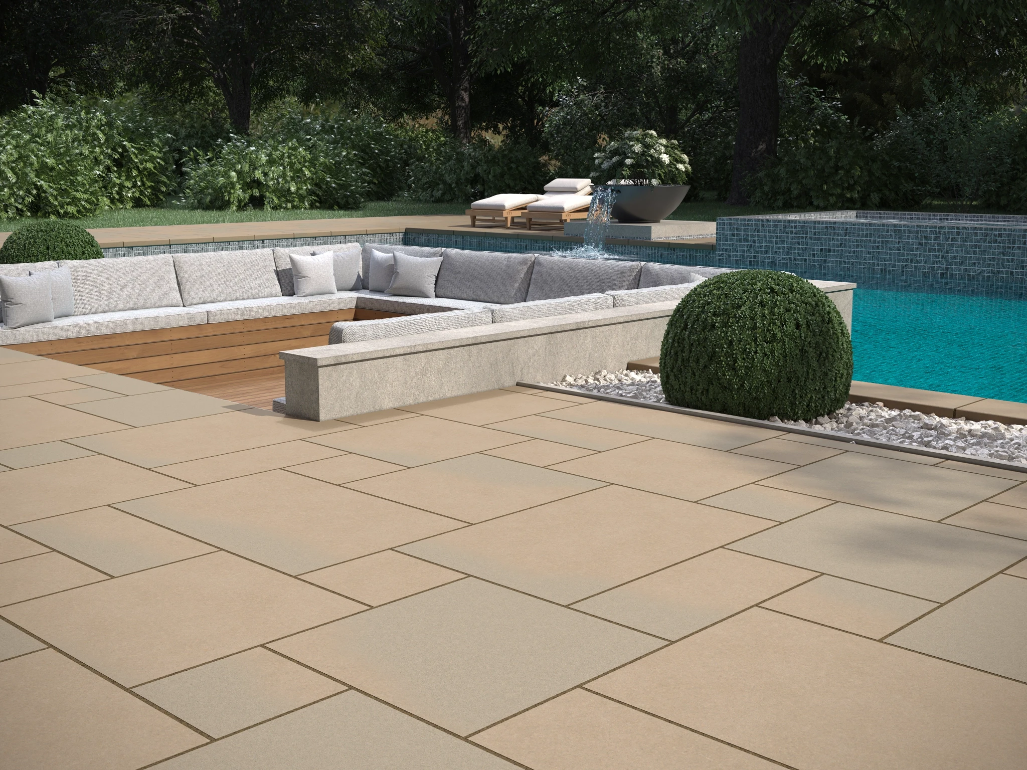 Visualisation de INDIANA LIMESTONE ‐ FULL COLOR BLEND™ Biltmore pattern Revêtement de sol extérieur par Polycor
