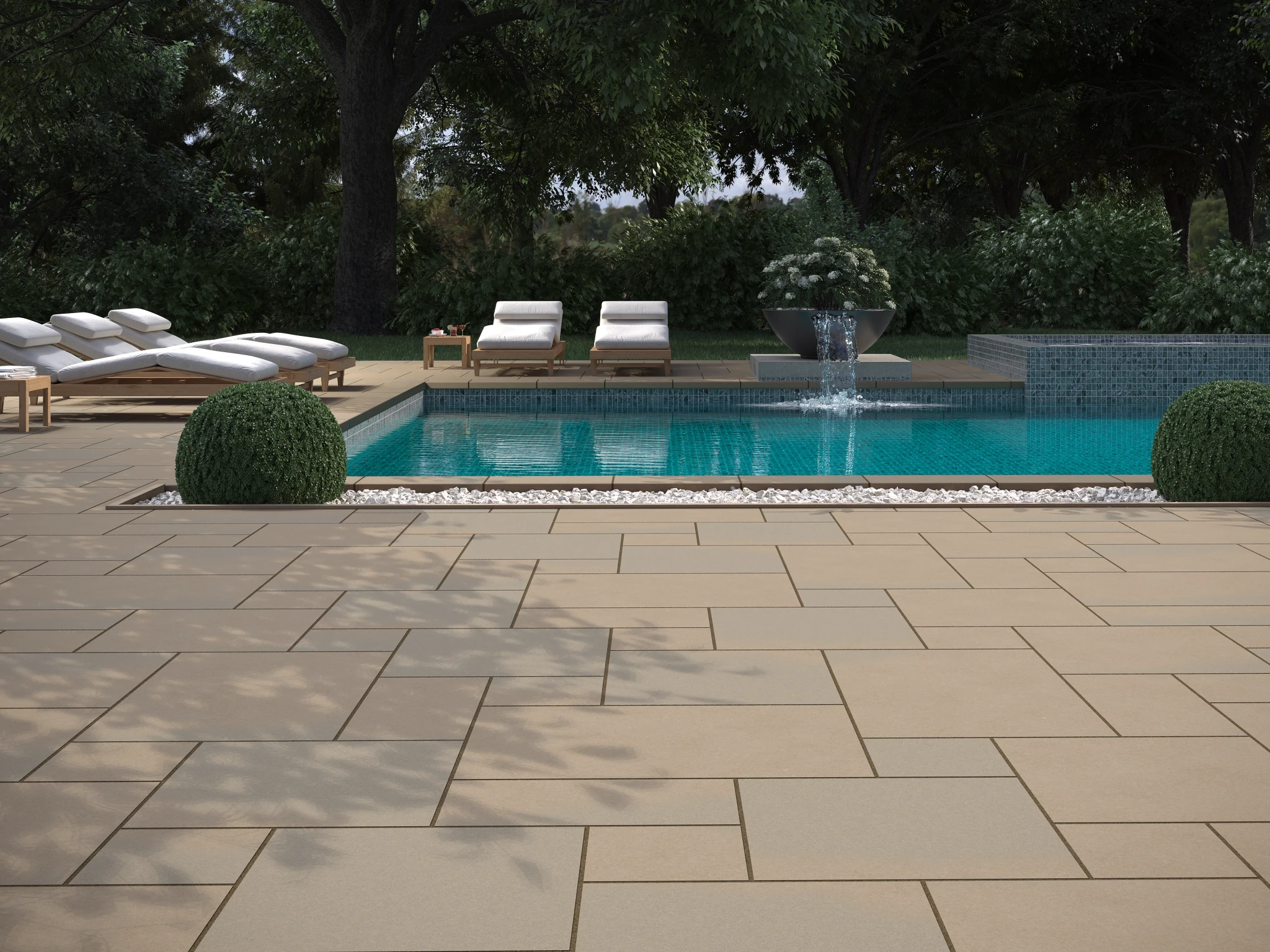 Visualisation de INDIANA LIMESTONE ‐ FULL COLOR BLEND™ Biltmore pattern Revêtement de sol extérieur par Polycor