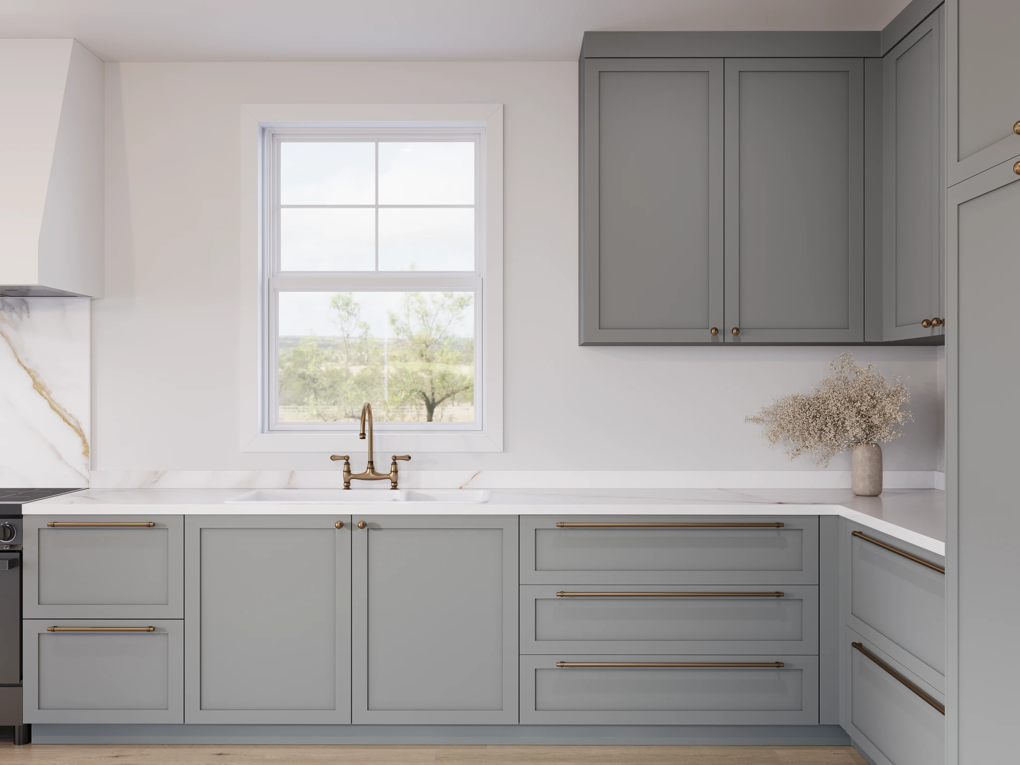 Polymer Silky Touch 761 Fog Laminate Cabinets visualization by Sublime