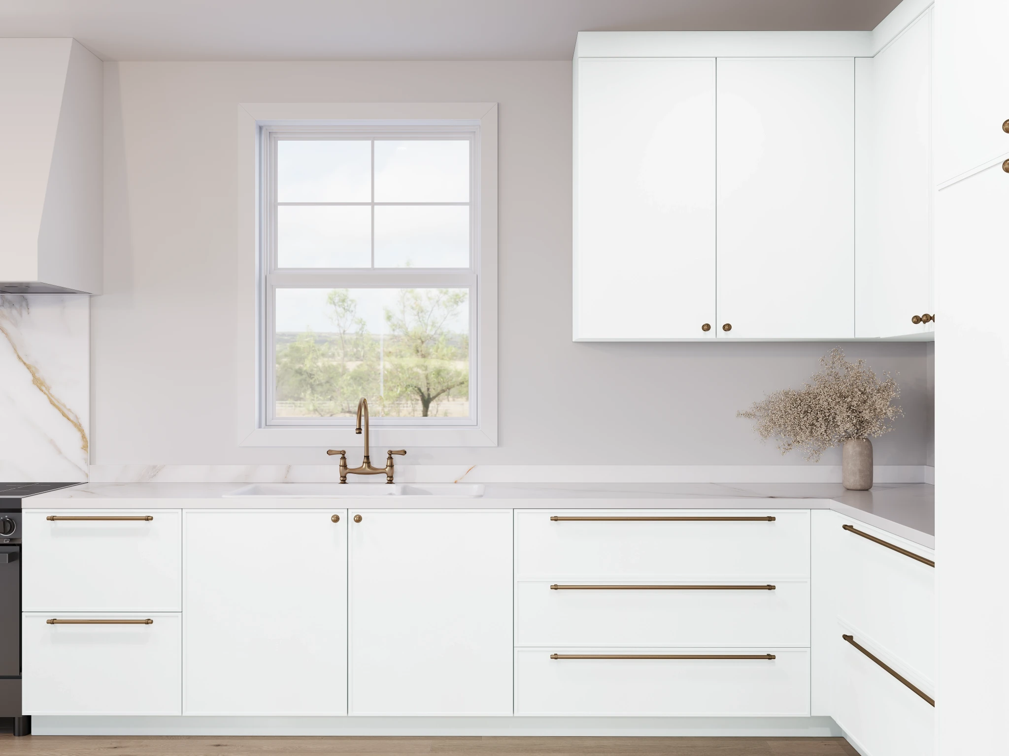 Essenziale KS1034 Santiago White Laminate Cabinets visualization by Sublime