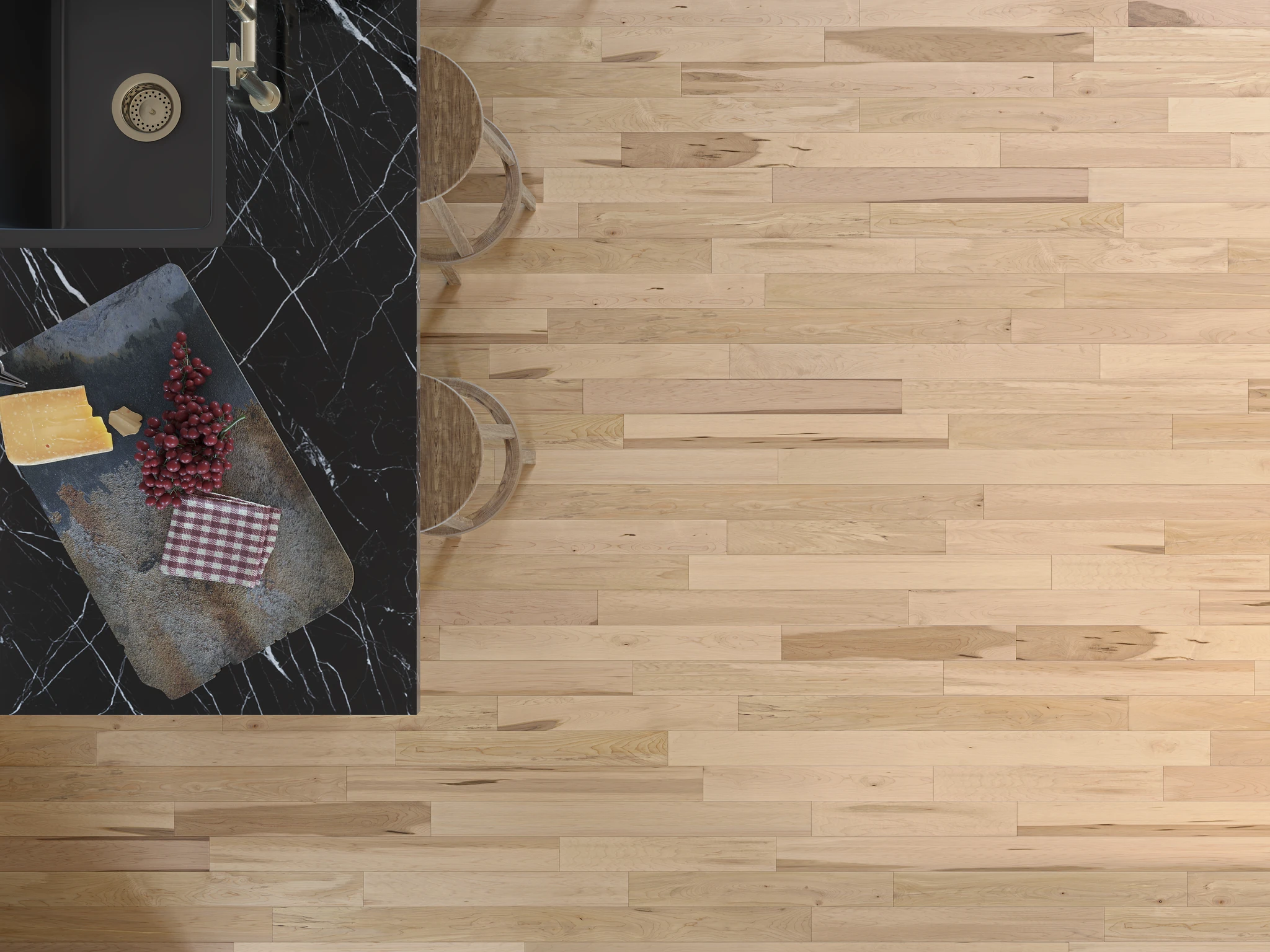 Haka Matte Maple Wood Floor Flooring visualization by Planchers PG