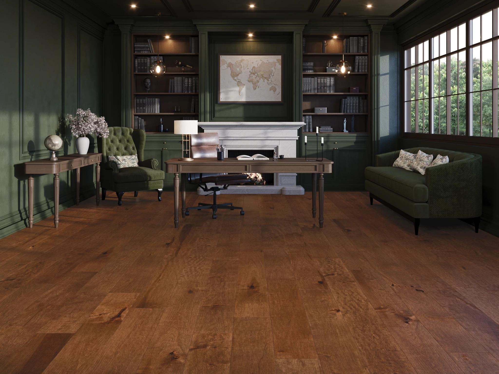 Maple Sunset Character Smooth Satin Wood Floor Flooring visualization by Alexandra Hardwood Flooring